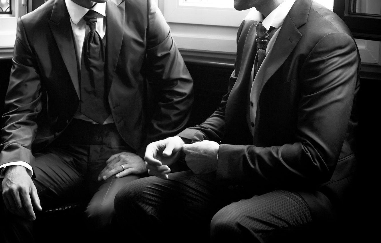 1332x850 Photo Wallpaper White, Black, Bar, Suits, Businessmen Men Black And White
