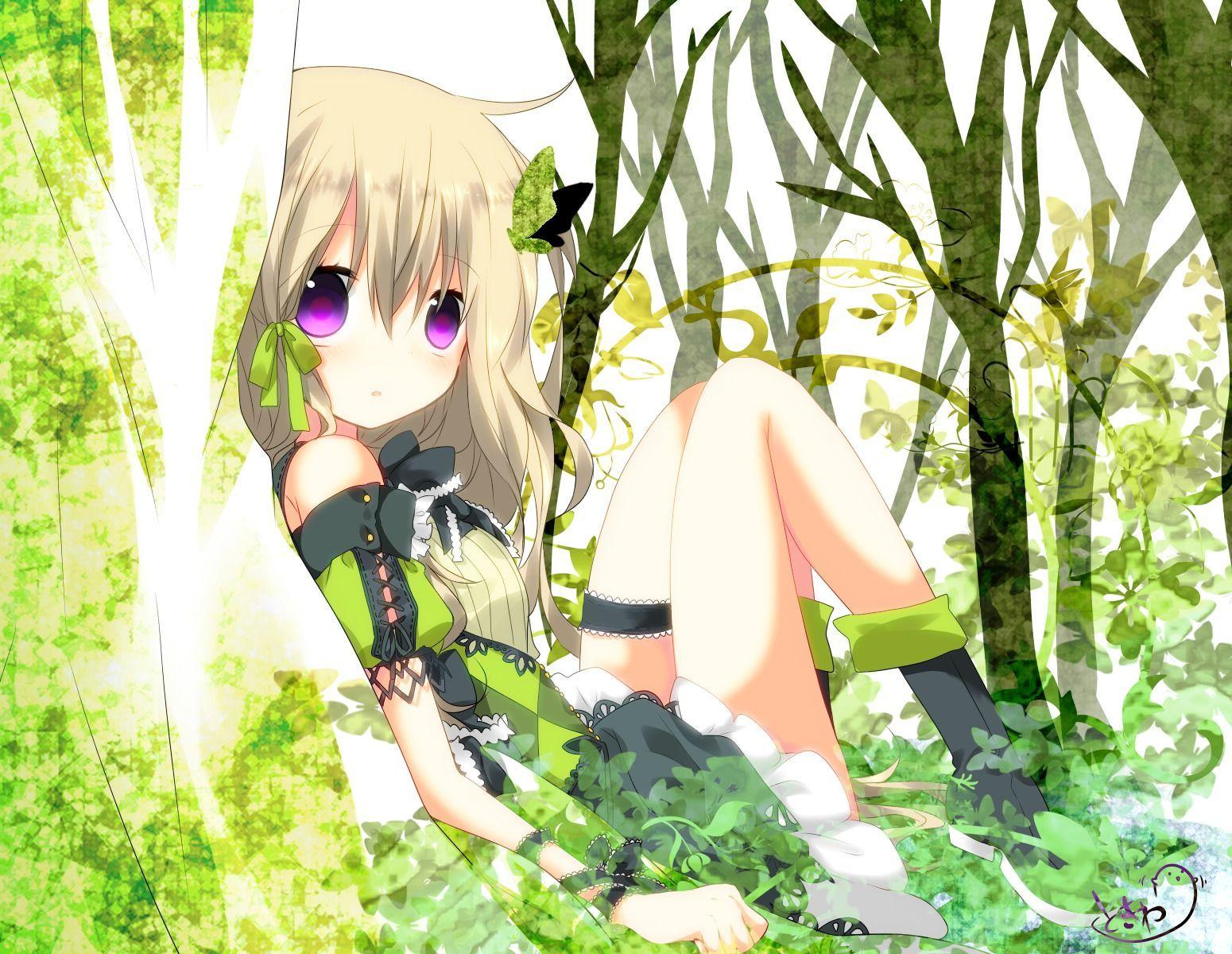 1550x1200 Green Anime Wallpaper