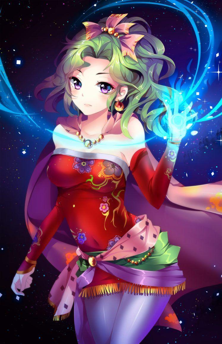 748x1156 long hair, Green hair, Pink eyes, Terra .