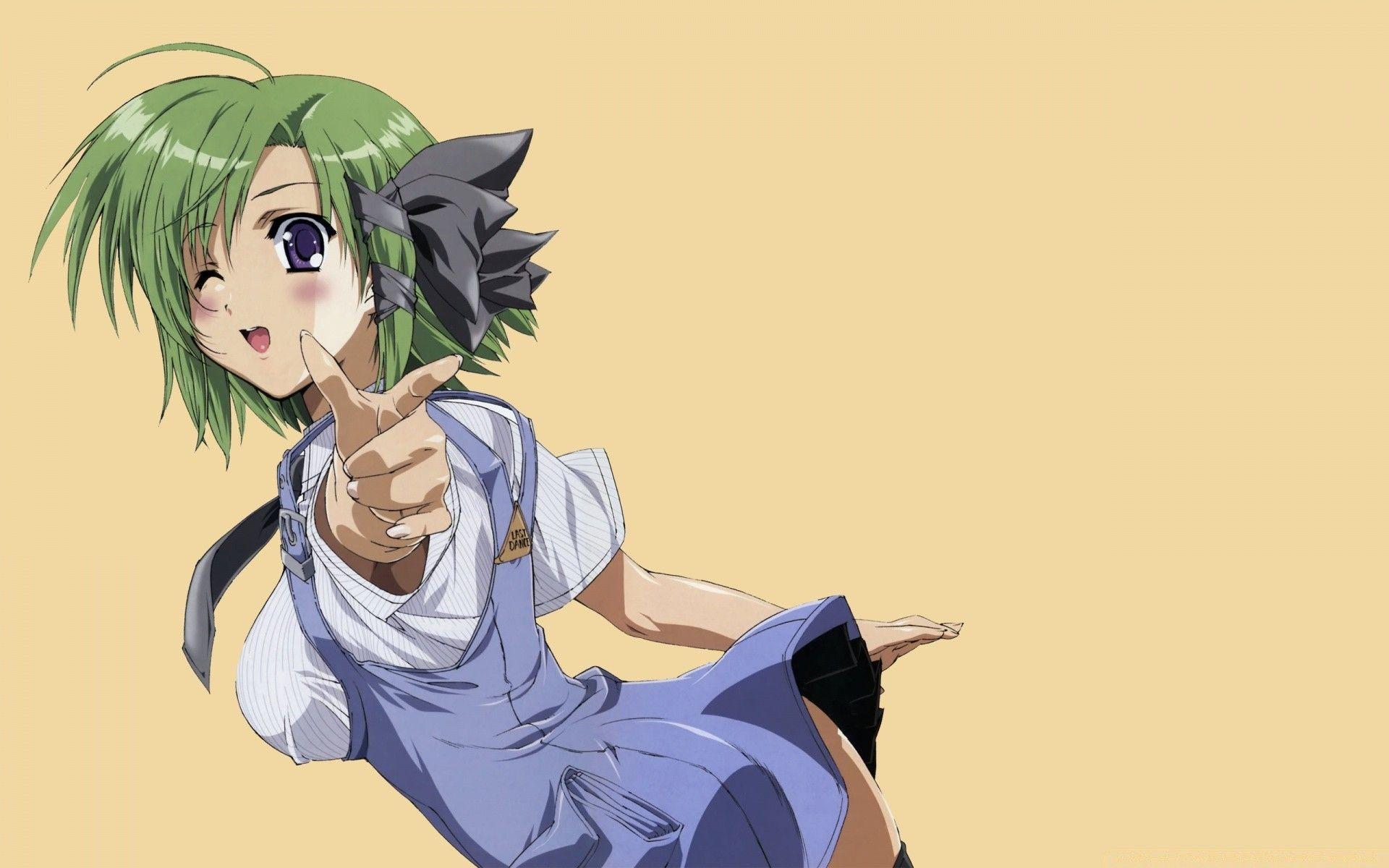 1920x1200 Anime Girl With Green Hair
