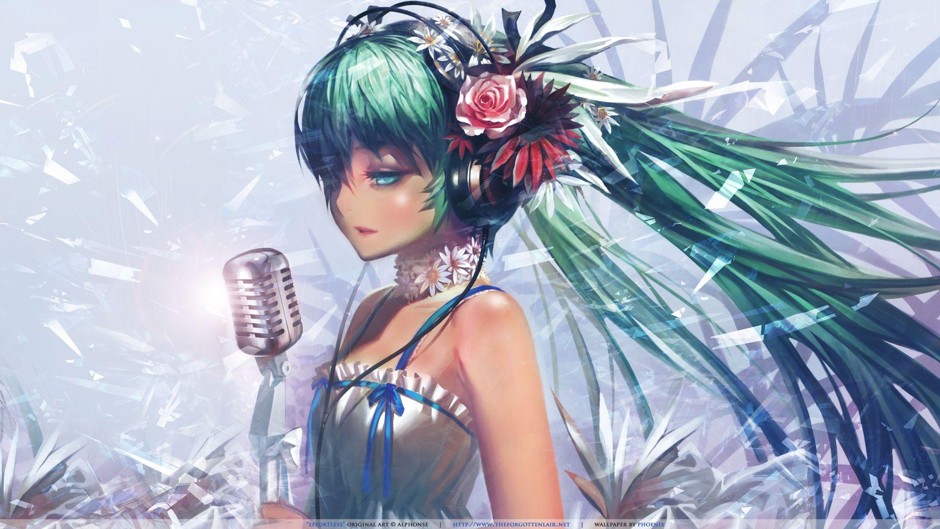 1920x1080 Green Hair Anime Girl Download Anime Girl Wallpaper Chrome Geek
