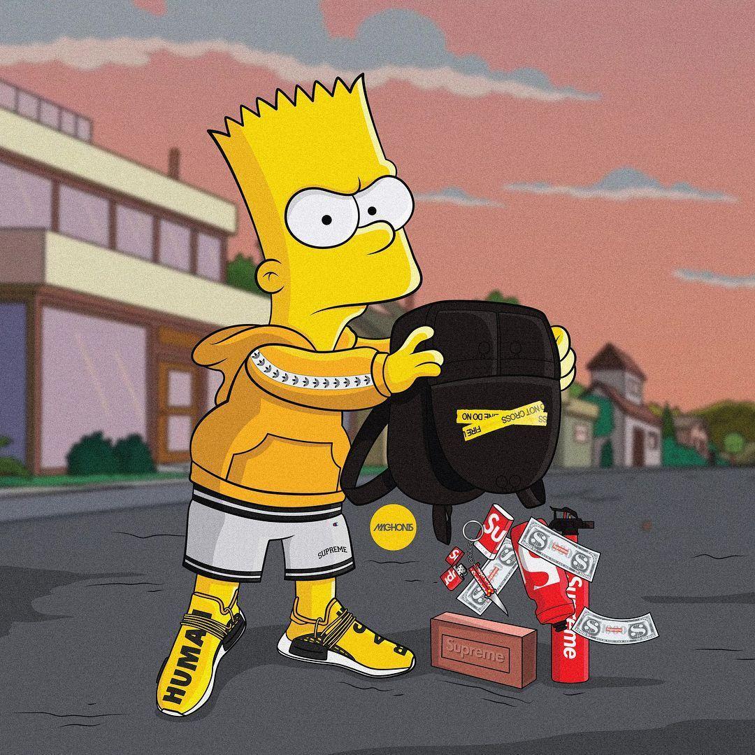 1080x1079 Bart Simpson with Jordan's Wallpaper