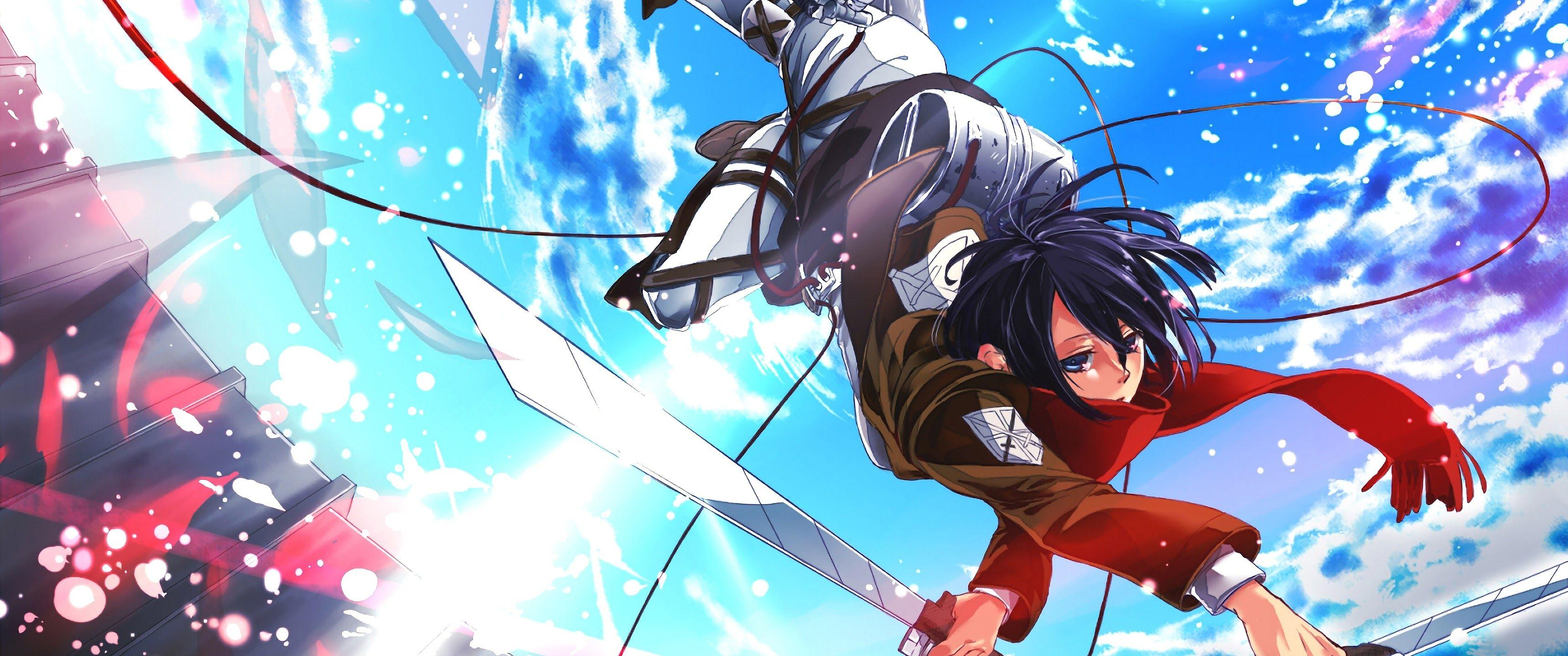 3440x1440 Mikasa Attack on Titan 4K Wallpaper
