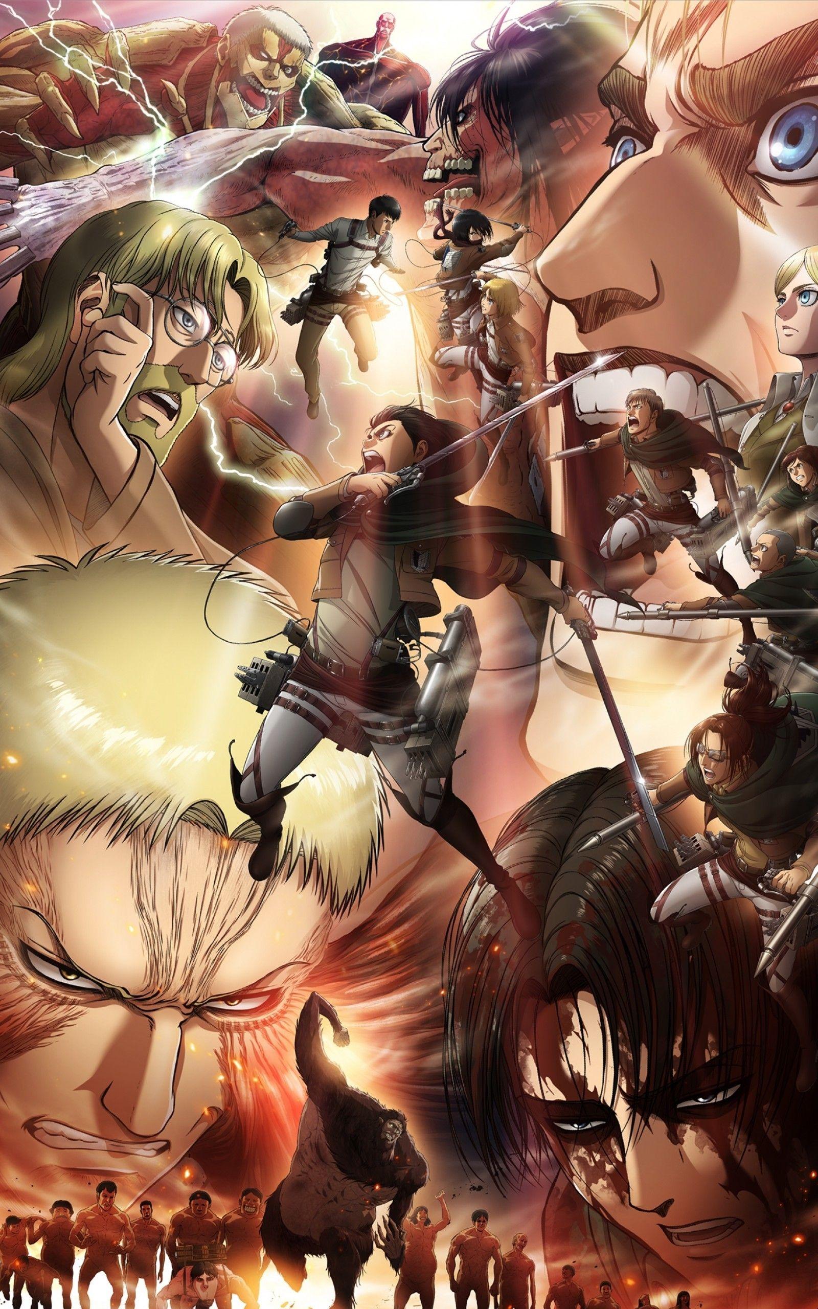 1600x2560 Download 1600x2560 Shingeki No Kyojin, All Characters, Eren Jaeger, Mikasa Ackerman, Levi Ackerman Wallpaper for Google Nexus 10