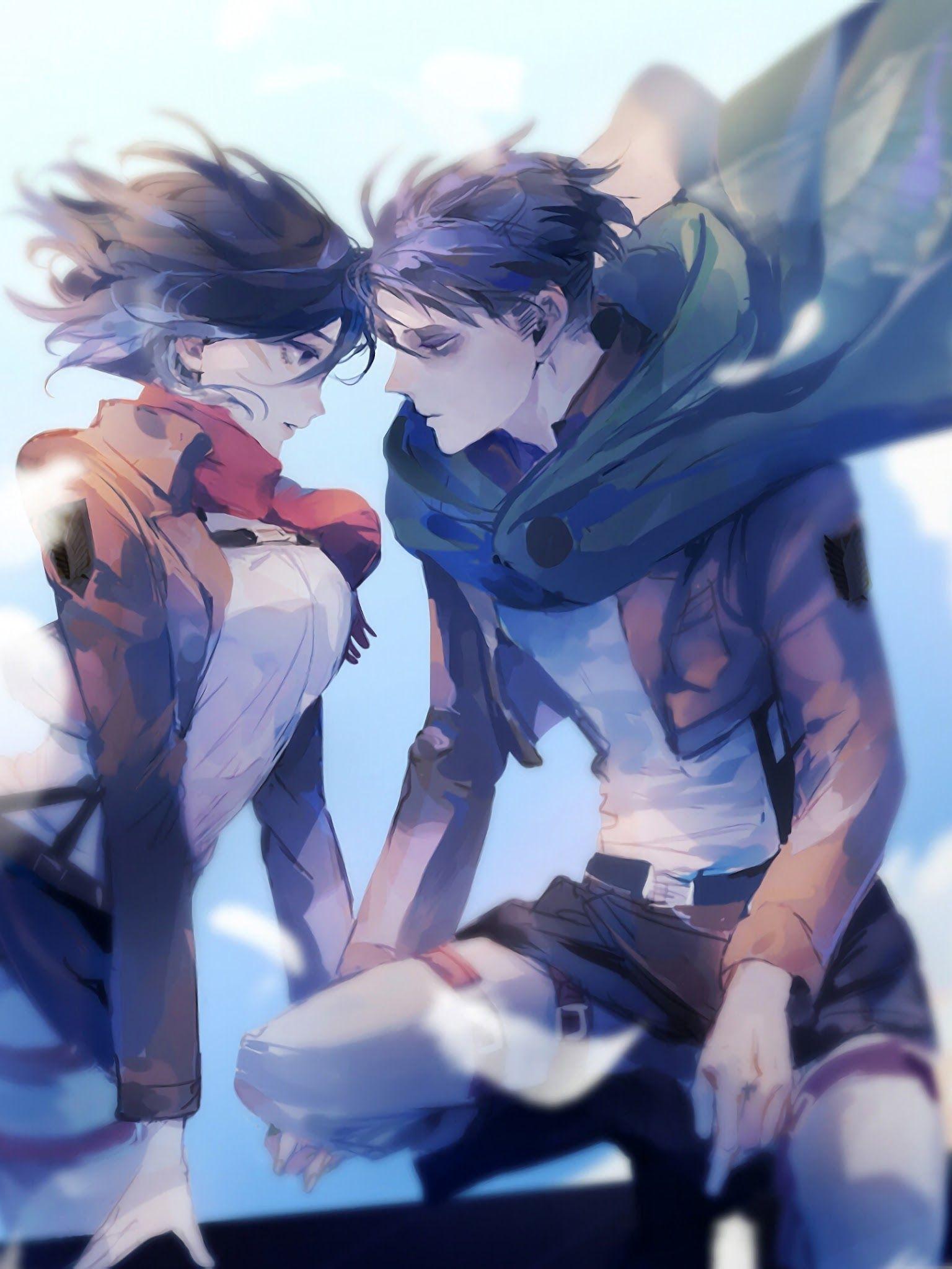 1536x2048 Mikasa and Levi Attack on Titan 4K Wallpaper