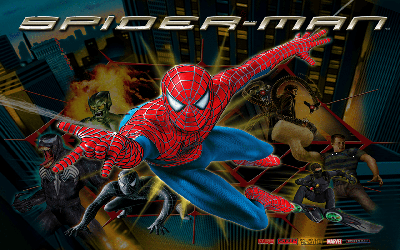 1680x1050 Spider Man(Stern 2007) Backglass Downloads Pinball Universe