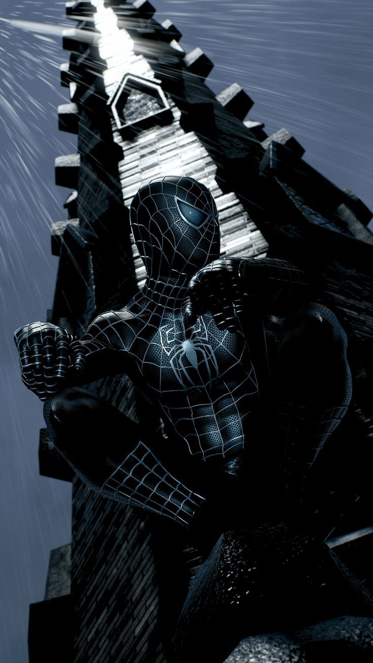 736x1308 Spider Man 3 Wallpaper. Black Spiderman On Building, Black Spiderman Spider Man Wallpaper