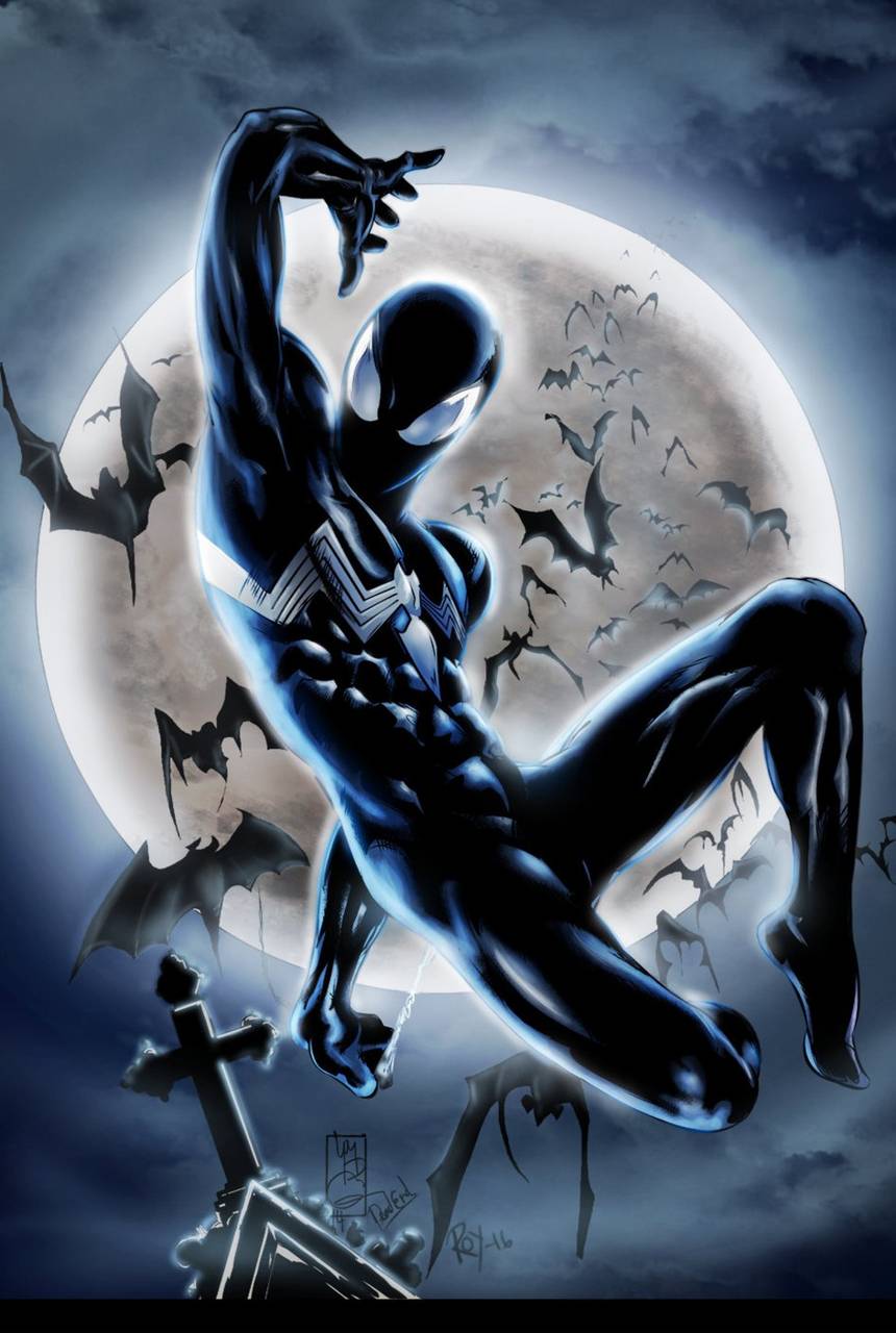 860x1280 Black suit spiderman wallpaper