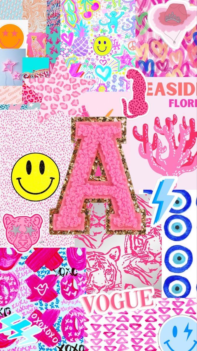 675x1200 Pink Aesthetic Collage. Preppy wallpaper with an a, Preppy wallpaper letter o, A initial wallpaper