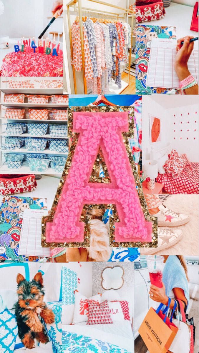 676x1200 Download Preppy Letter A Collage Wallpaper