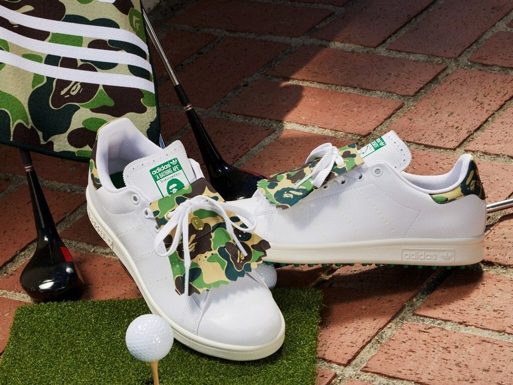 1024x768 A BATHING BAPE X ADIDAS STAN SMITH GOLF SHOES 27.5CM UK9 US9.5