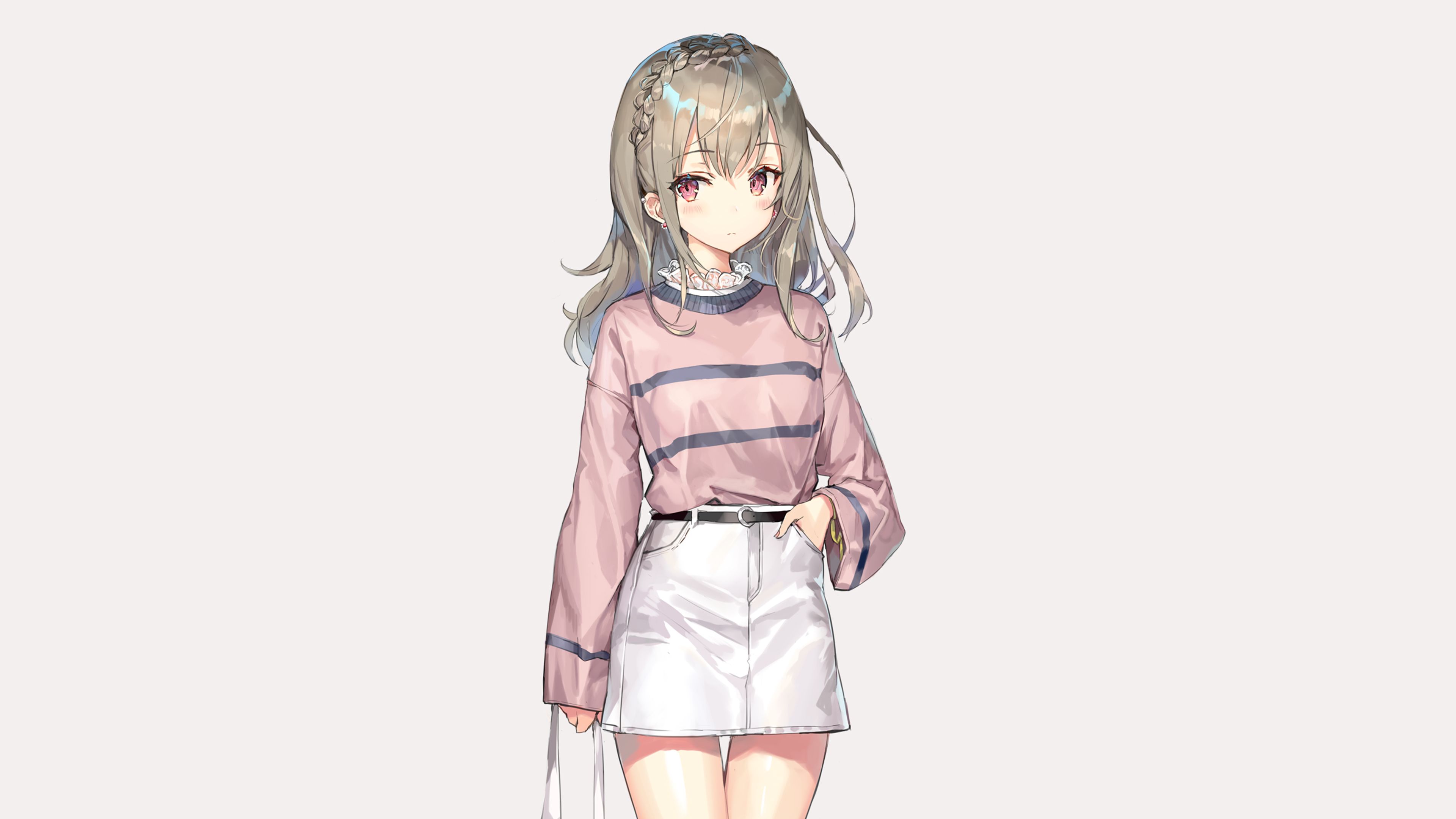 3840x2160 4K Ultra HD Anime Girl in Skirt by モモコx2160
