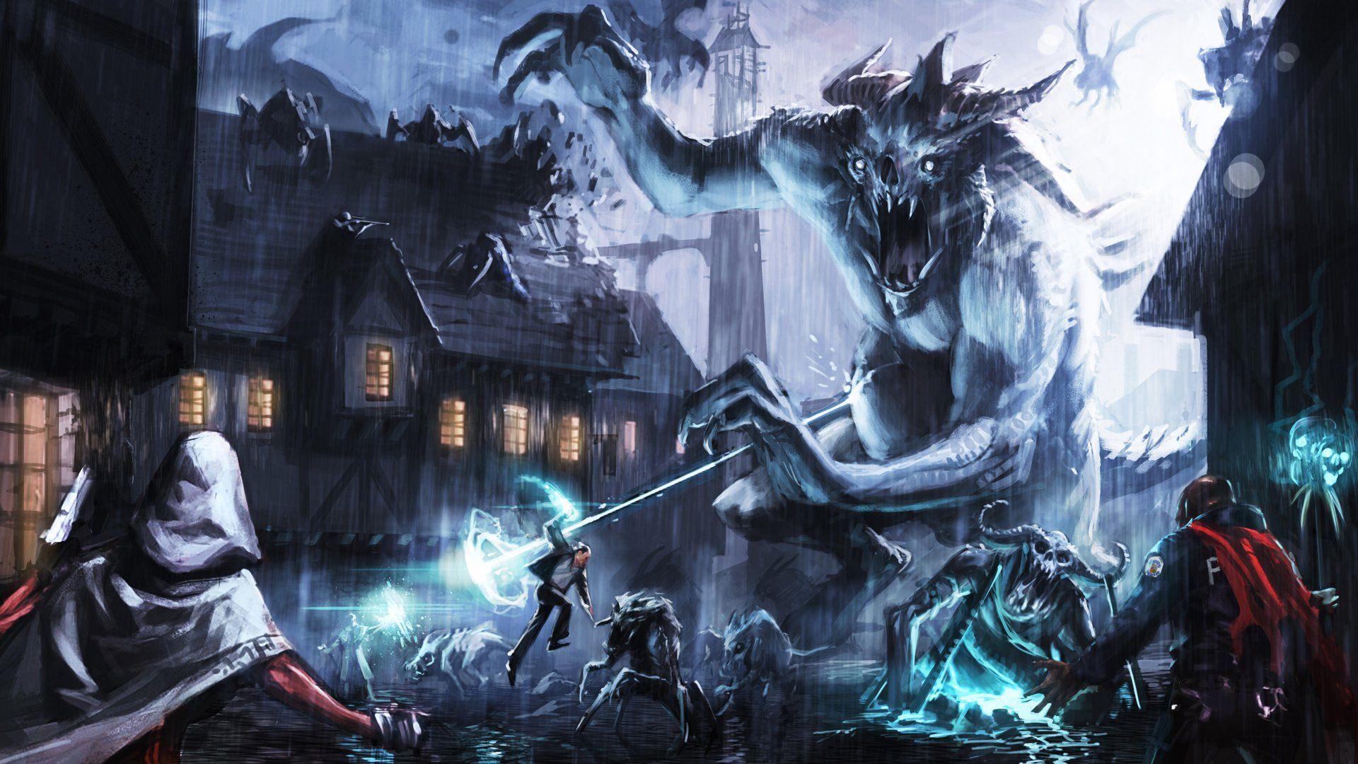 1920x1080 SHADOW REALMS Fantasy Mmo Rpg Sci Fi Magic 1srealms Action Fighting Dark Artwork Monster Creature Wallpaperx1080