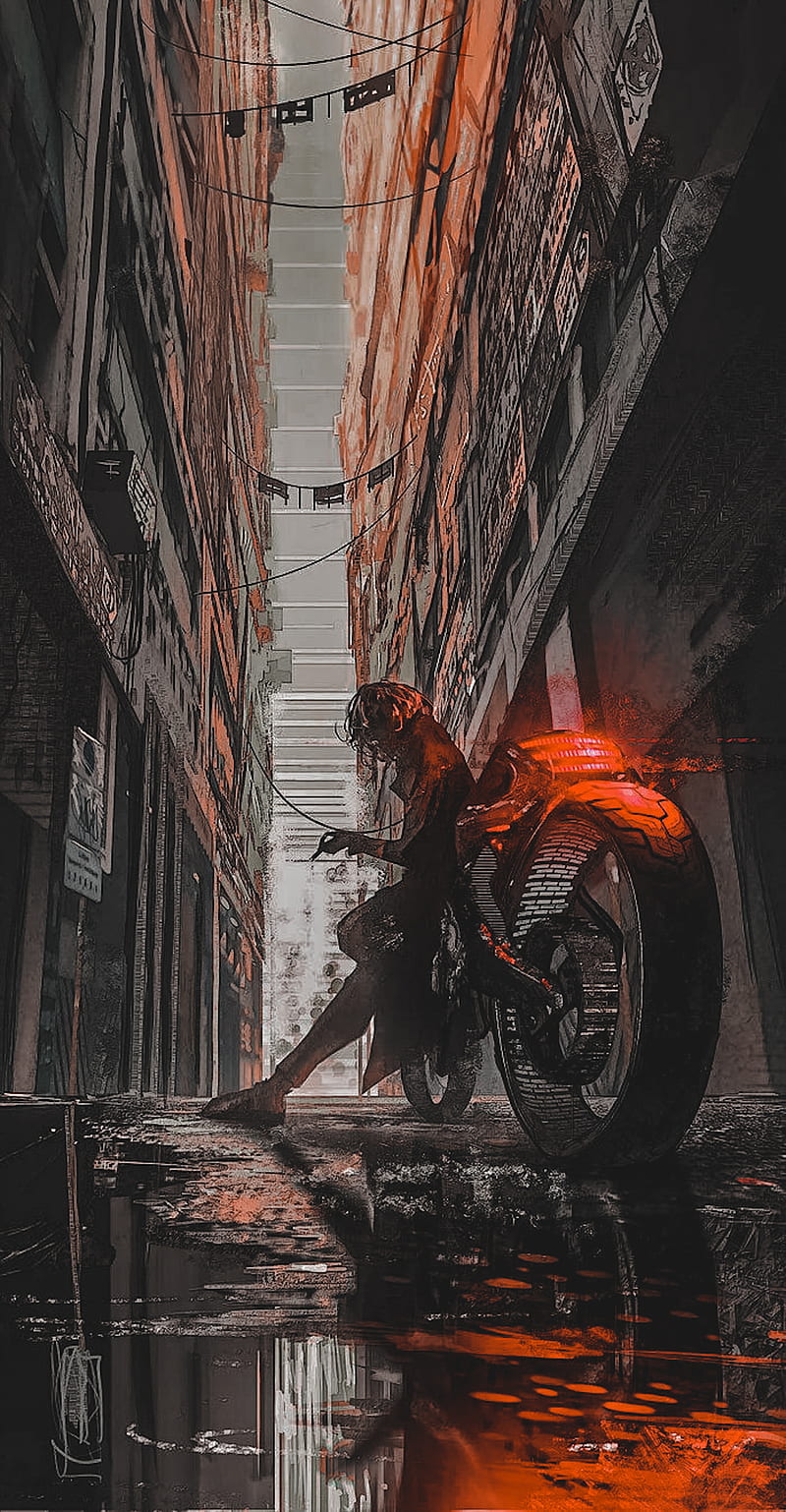 800x1538 HD cyberpunk wallpaper
