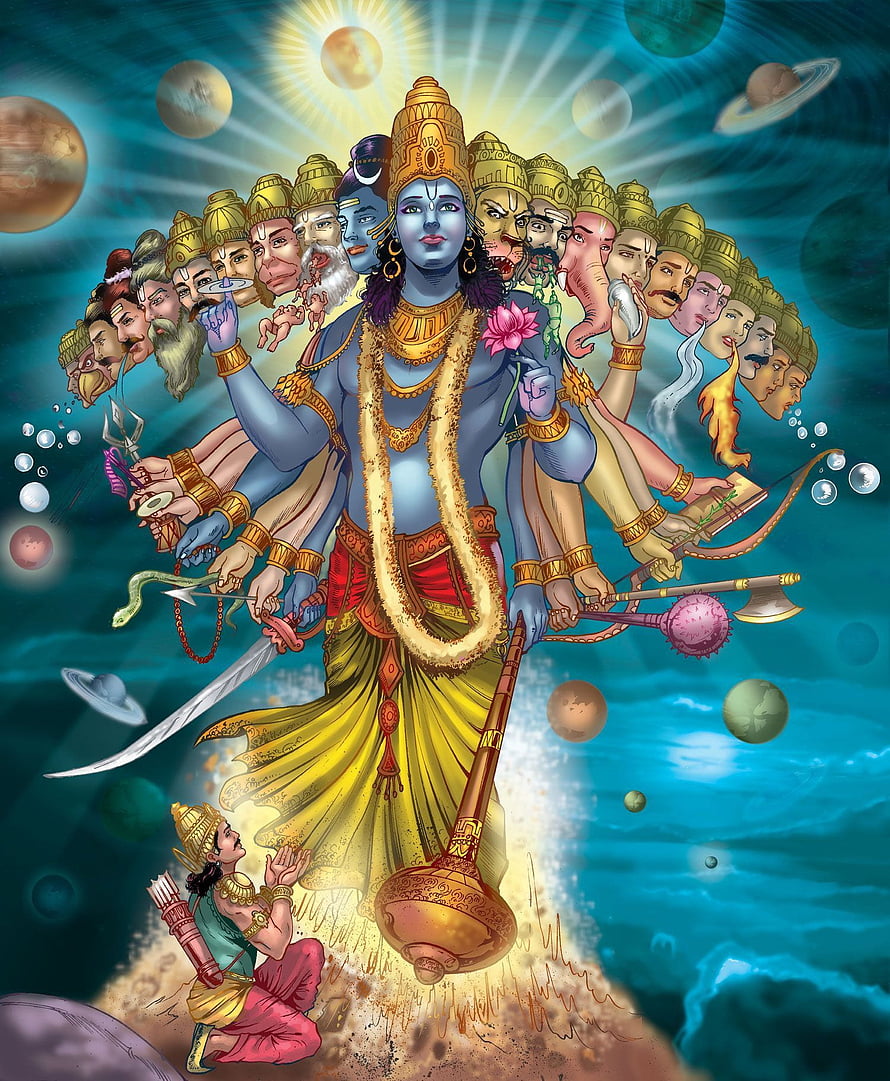 890x1081 Multi Headed Deity HD Wallpaper