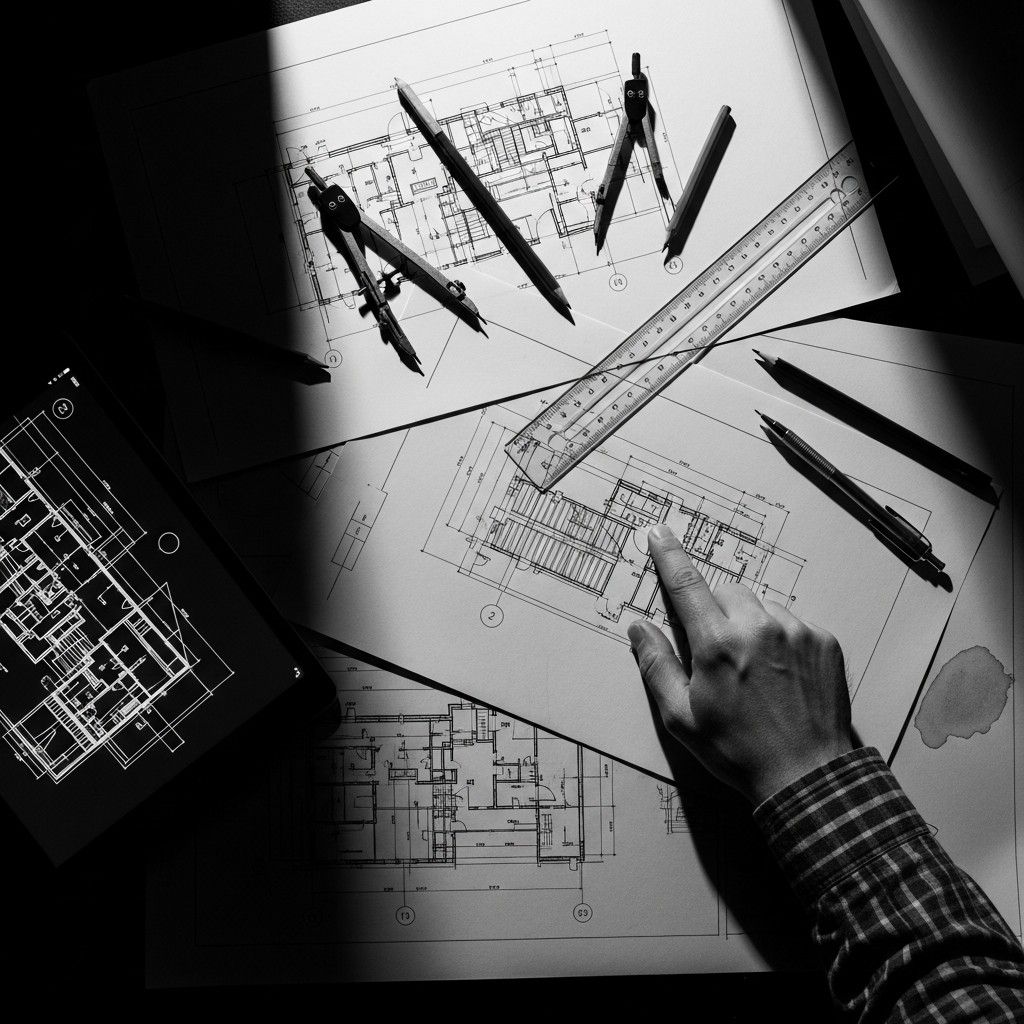 1024x1024 Download Architecture In Progress Image, Sketching, Blueprint