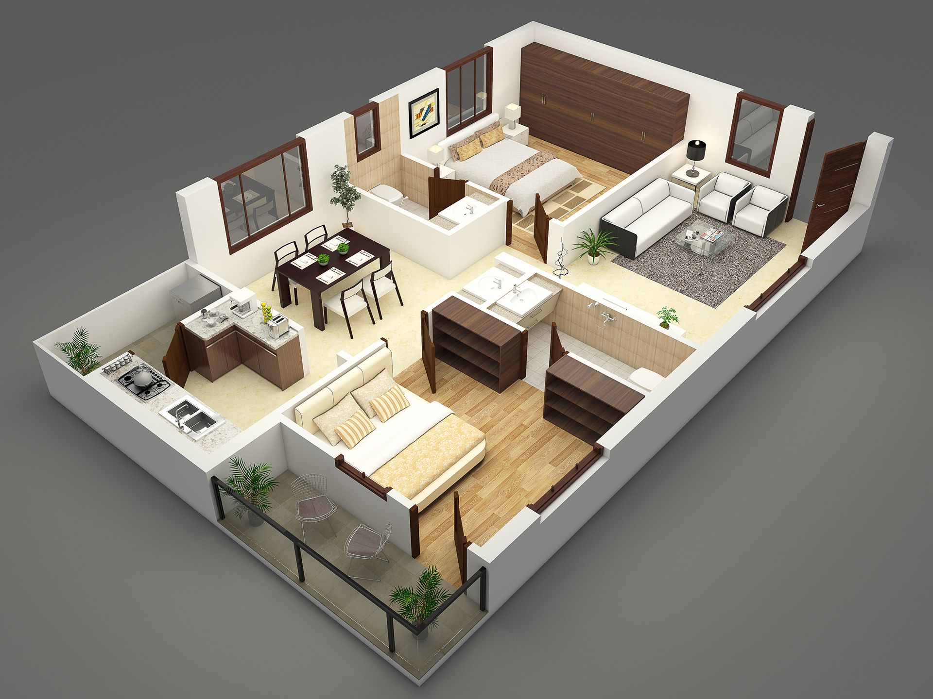 1920x1440 3D Floor Plans (3). Image - Behance