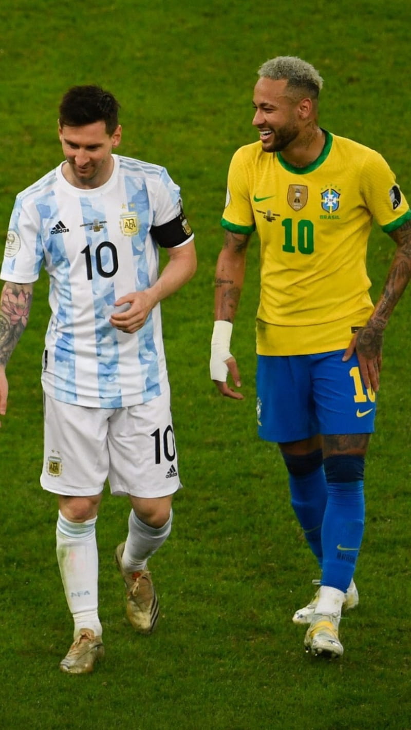 800x1422 Messi y neymar, sports uniform, soccer, HD phone wallpaper