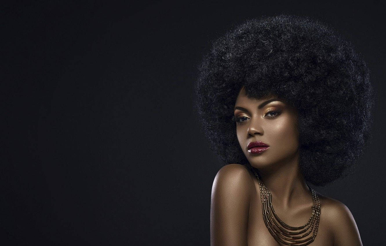 1332x850 Download Beautiful Black Woman Afro Hair Wallpaper