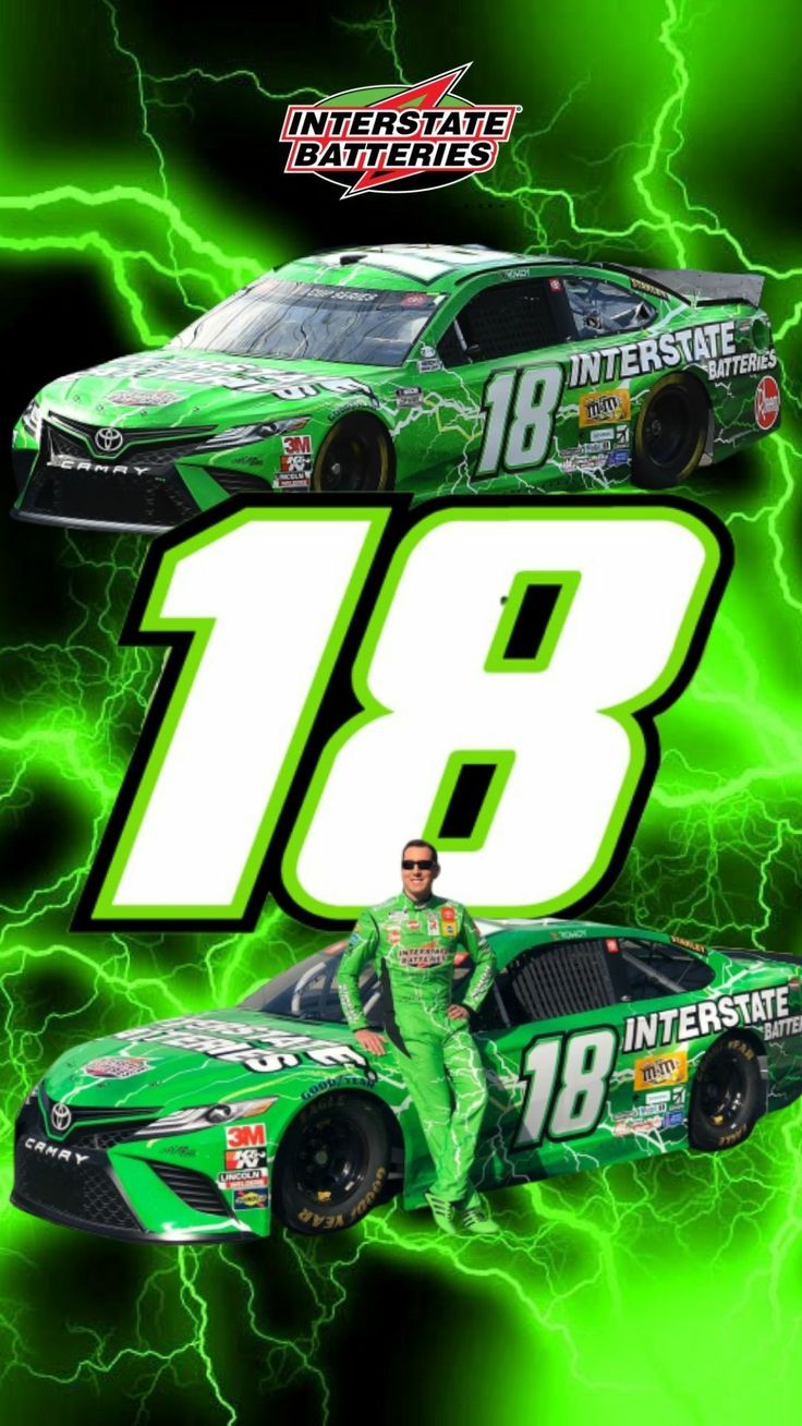 736x1308 Kyle bush wallpaper. Busch nascar car wallpaper, Green and white nascar art, Motor sport