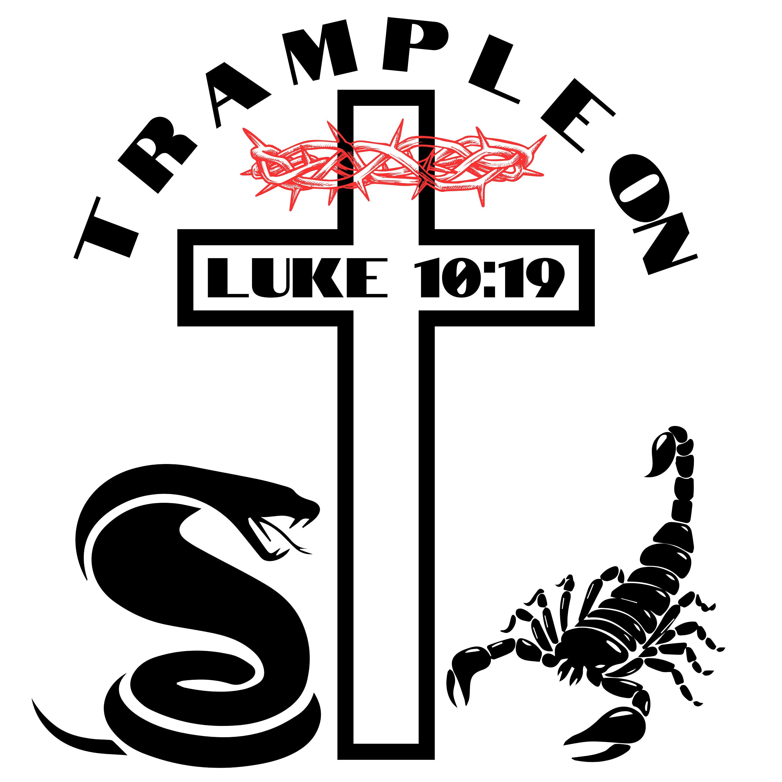 3000x3000 Trample on Snakes and Scorpions Luke 10: Tattoo Printable File, Instant Download