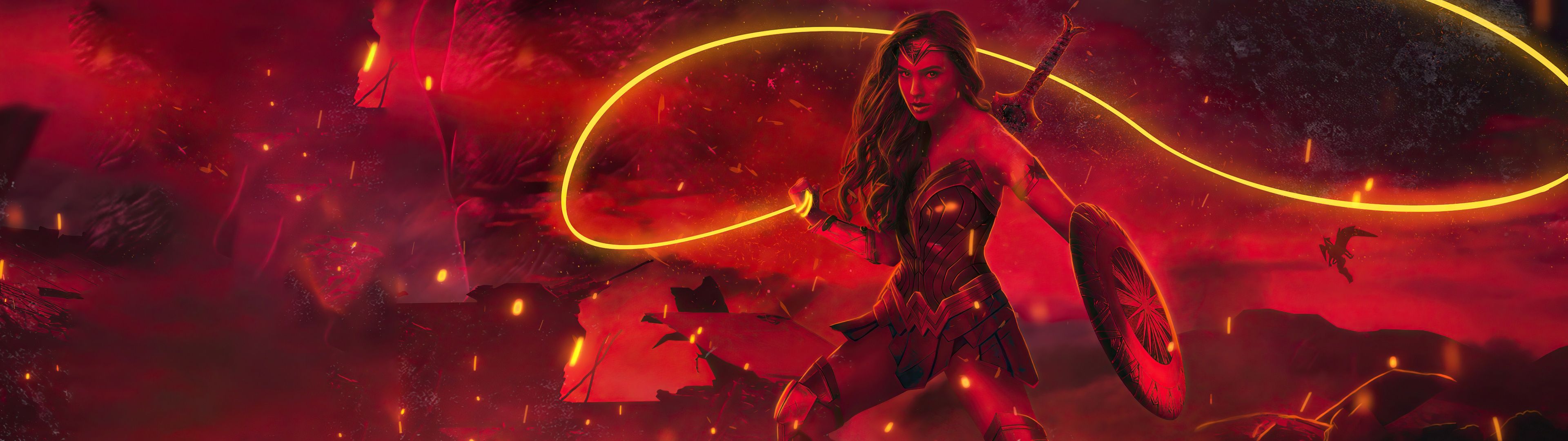 3840x1080 Wonder Woman Wallpaper 4K, Zack Snyder's Justice League