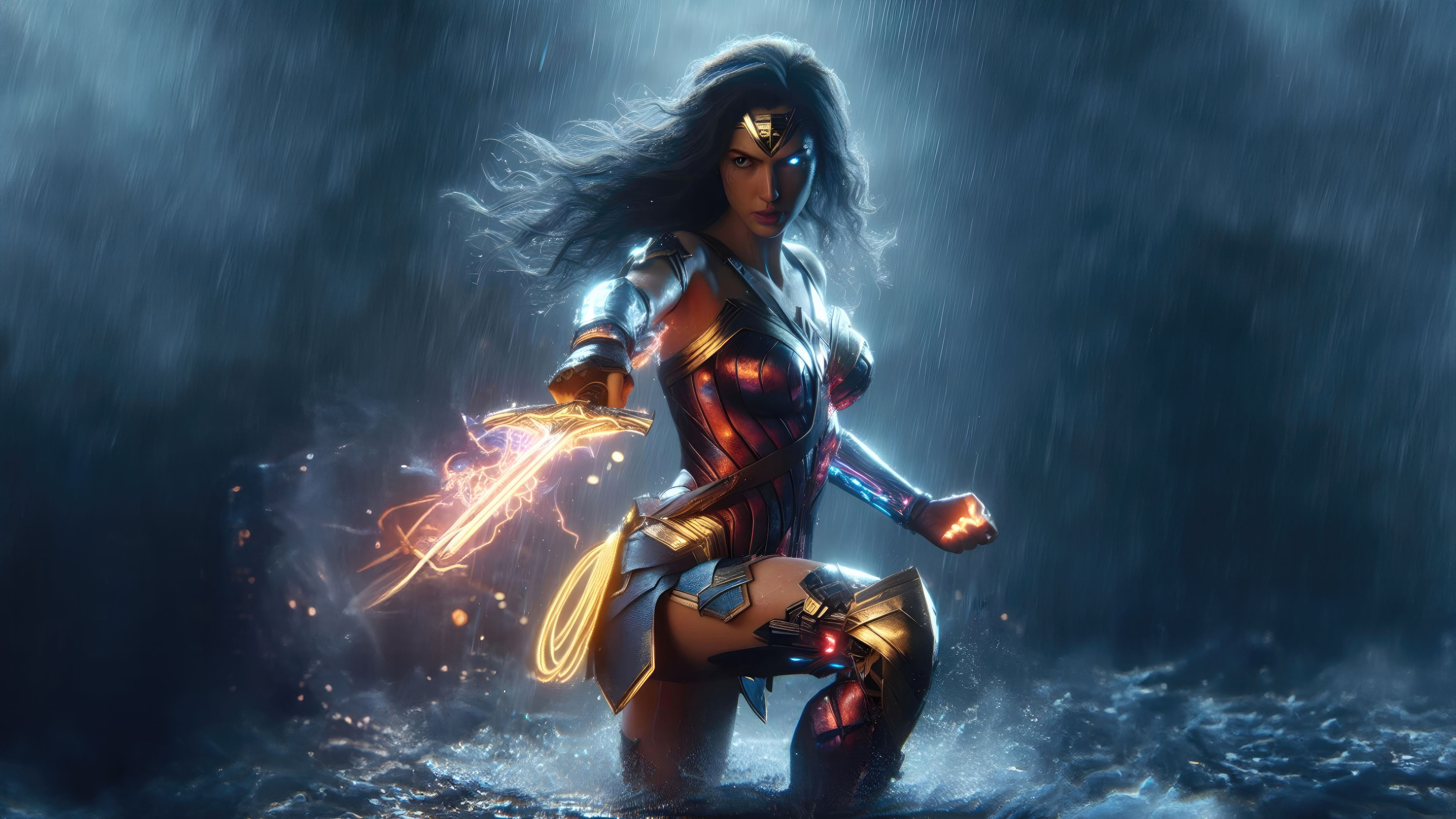 5120x2880 Wonder Woman Dual Weapons Of Justice Wallpaper, HD Superheroes Wallpaper, 4k Wallpaper, Image, Background, Photos and Picture