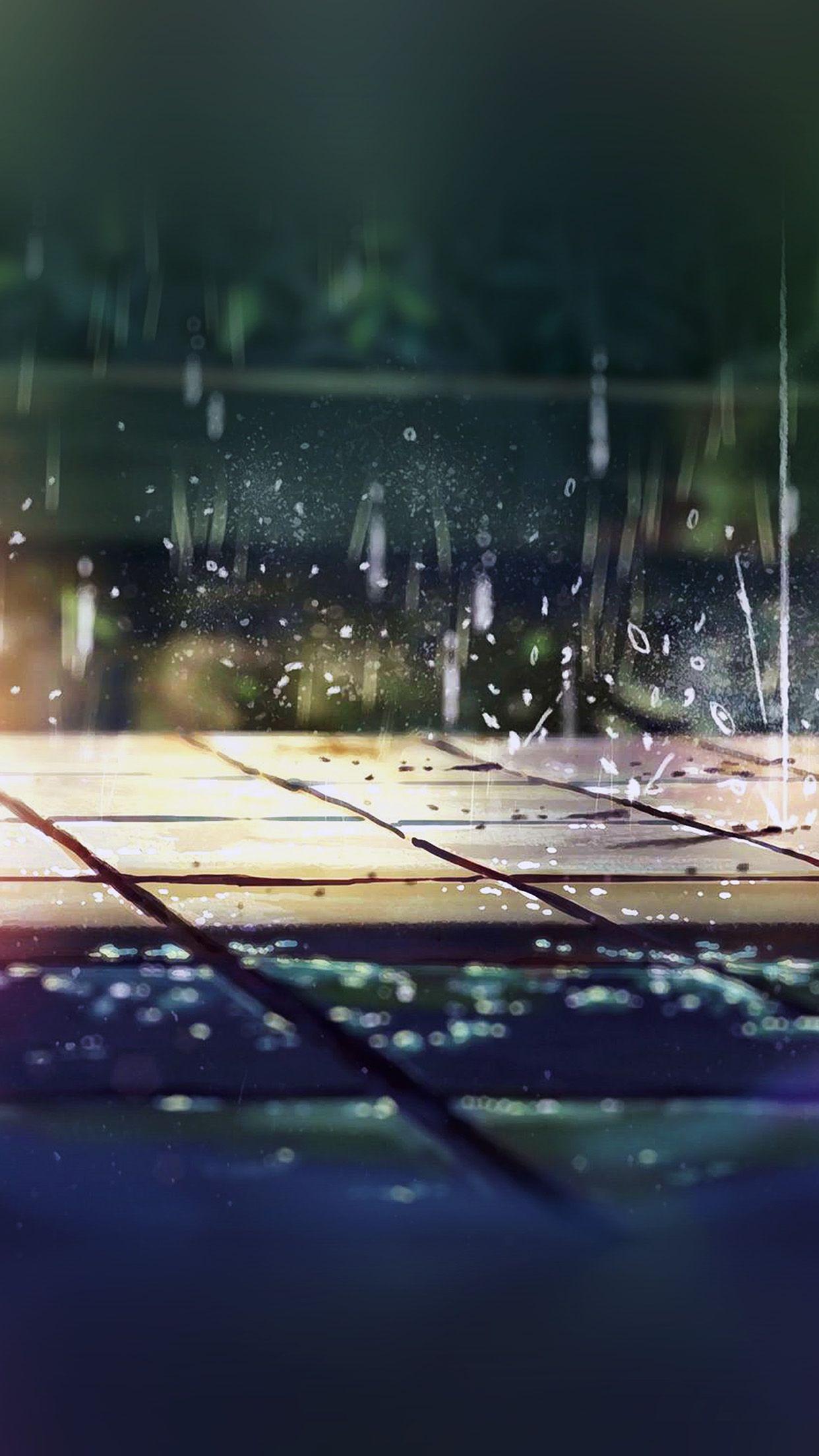 1242x2208 Hình nền iPhone7.  mưa minh họa anime nghệ thuật thiên nhiên bùng phát