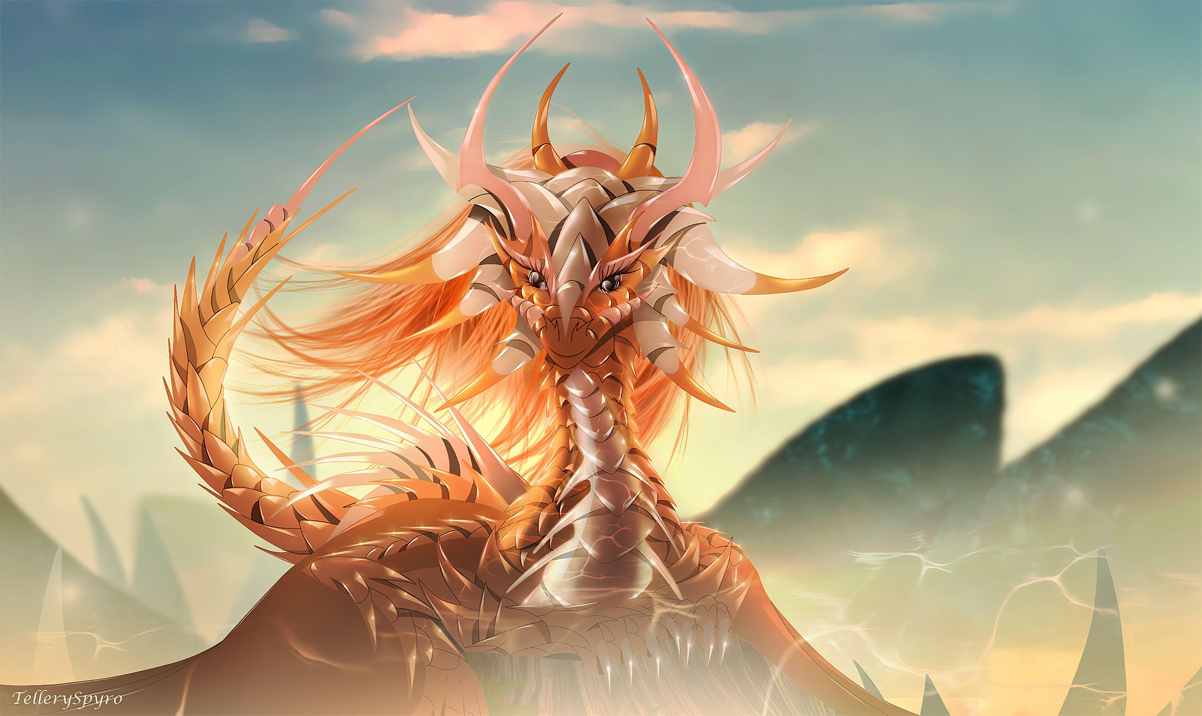 3840x2287 Cute Dragon Art 4k Wallpaper, HD Artist