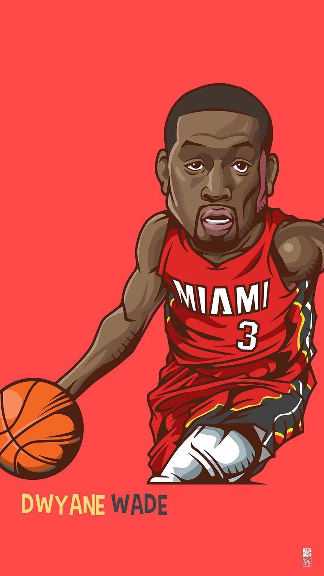 1080x1920 Cartoon Basketball Players Wallpaper