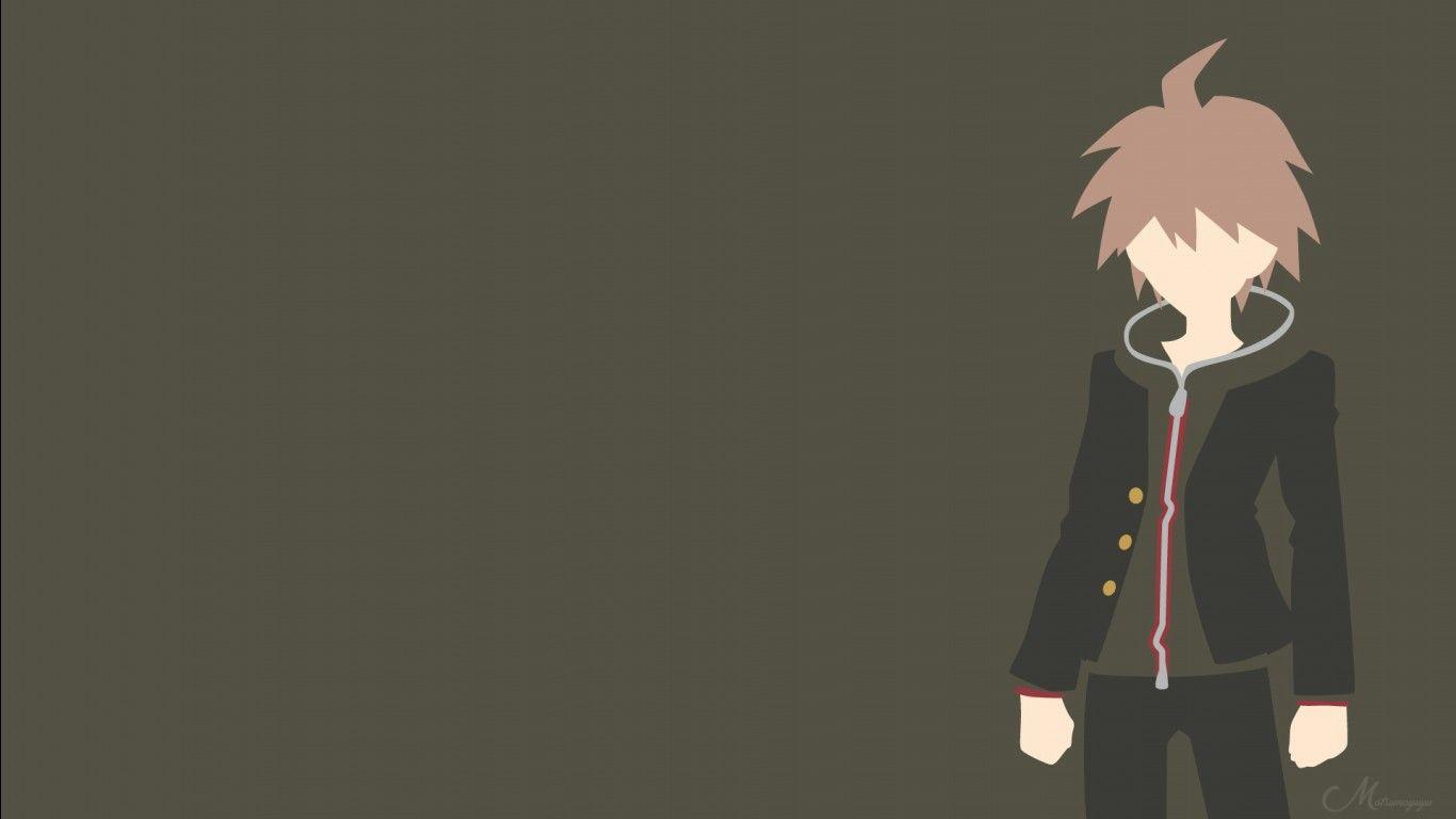1366x768 Makoto Naegi In Green Background HD Danganronpa Wallpaper