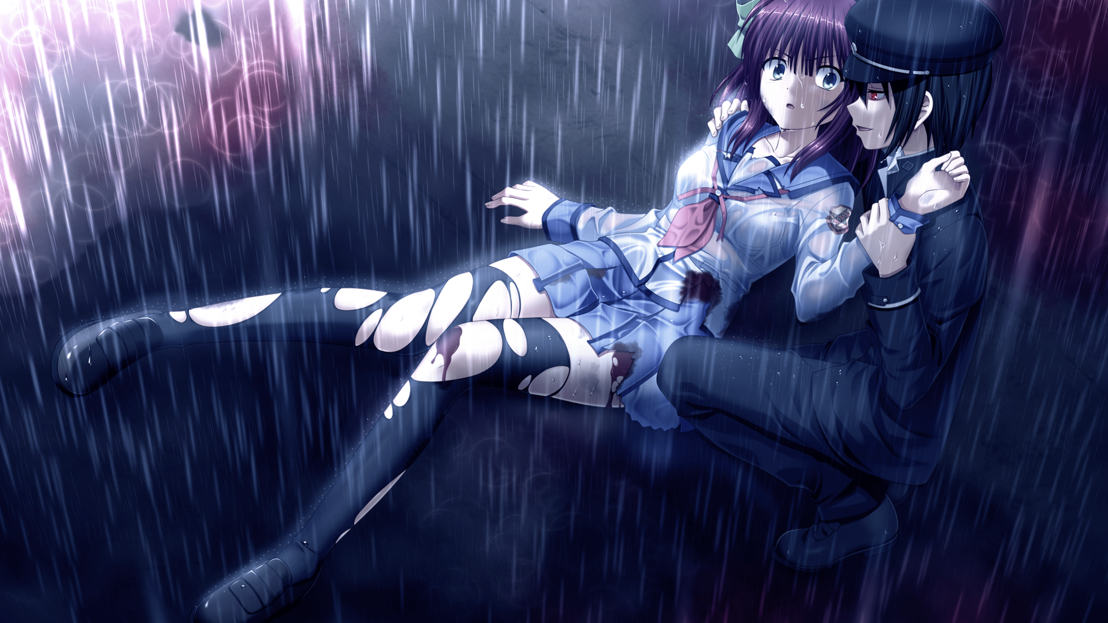 3840x2160 Download 3840x2160 Angel Beats, The Game, Nakamura Yuri, Naoi Ayato, Rain Wallpaper for UHD TV