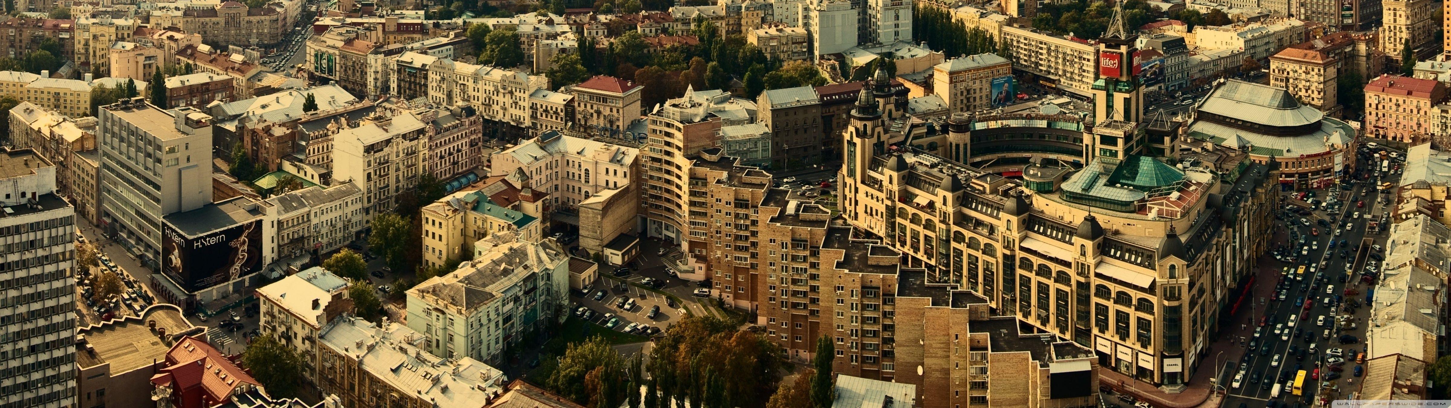 4800x1350 Kiev Panorama Ultra HD Desktop Background Wallpaper for