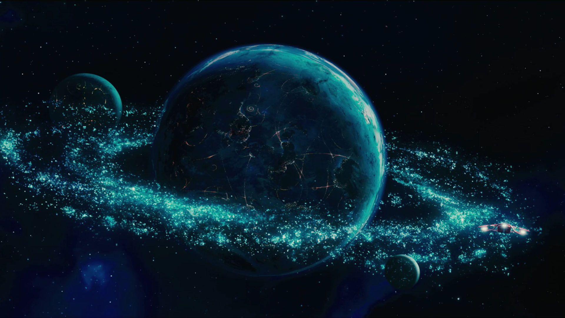 1920x1080 Planet With Anime Wallpaper