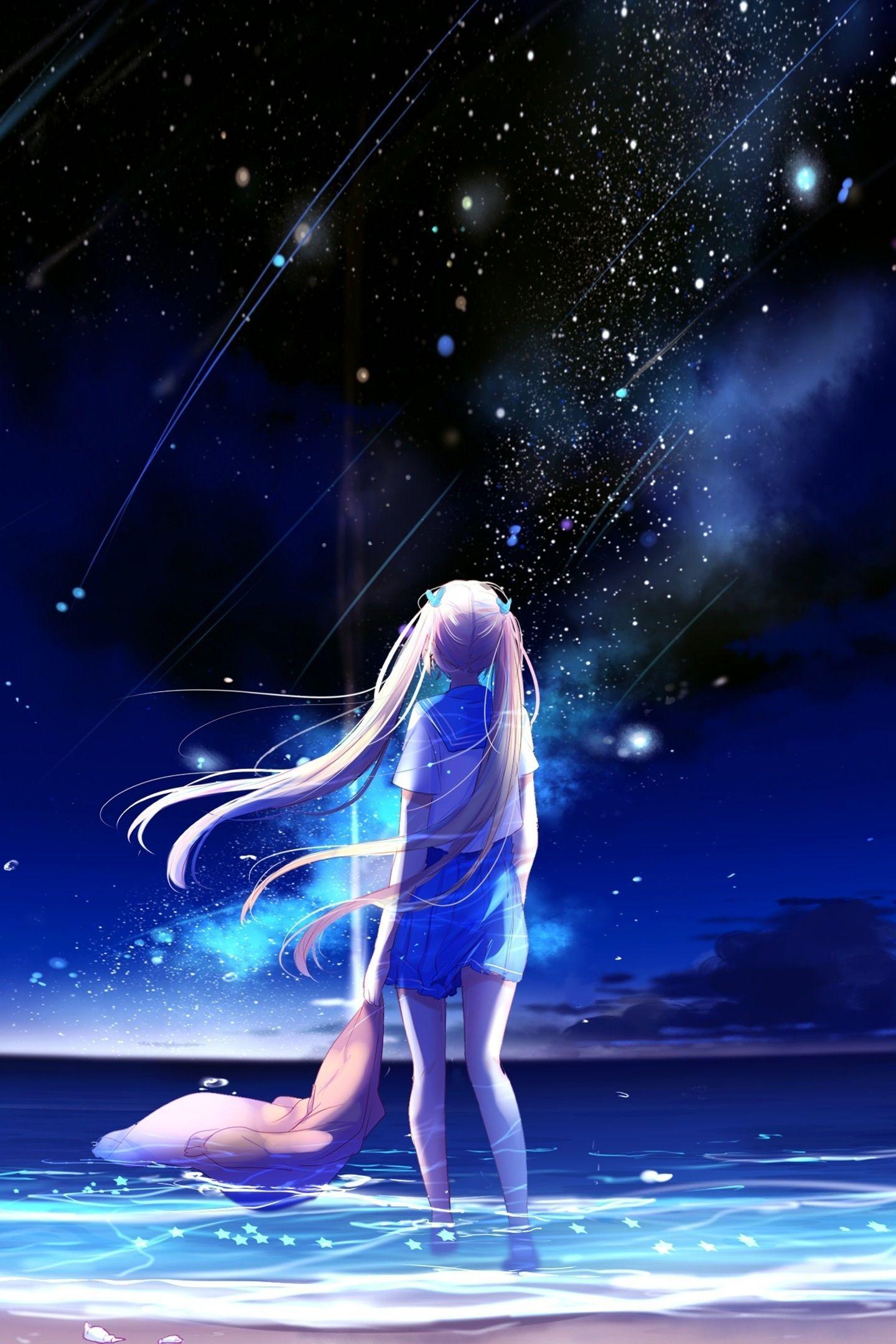 1440x2160 Anime Galaxy Wallpaper