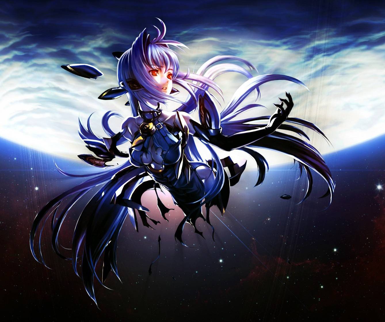 1338x1119 Anime Space Girl Wallpaper