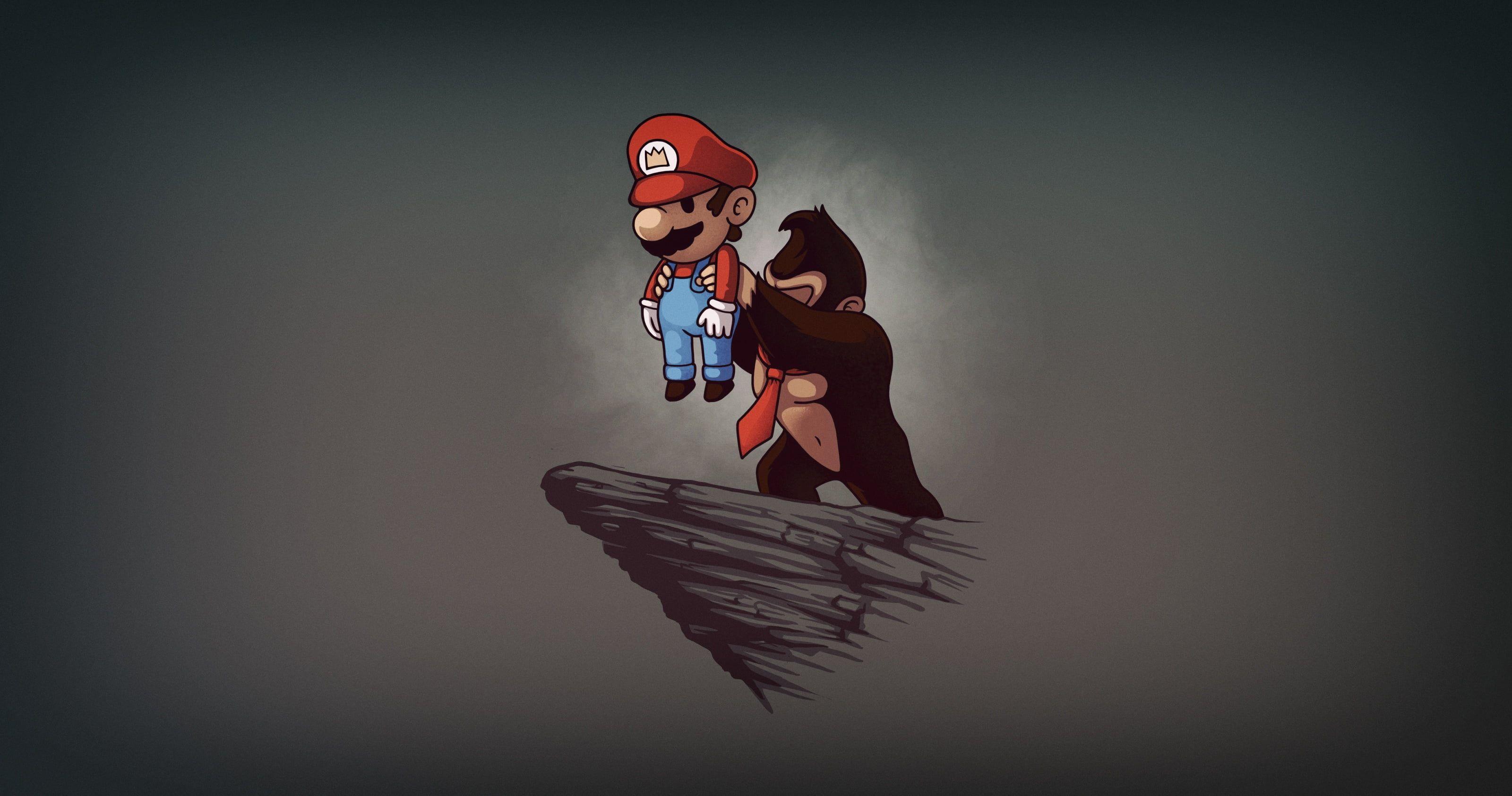 3200x1686 Super Mario video games Donkey Kong Video Game Art K #wallpaper #hdwallpaper #desktop. Game art, Cute panda drawing, Video game art