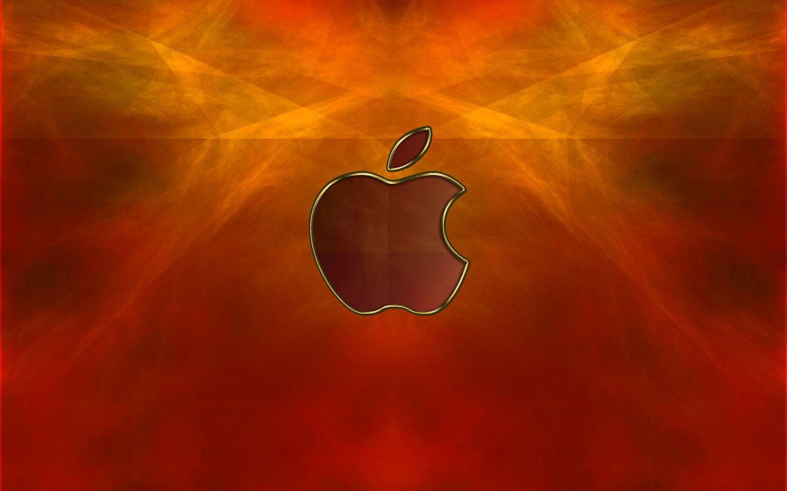 2560x1600 Amazing orange Apple fire Wallpaper