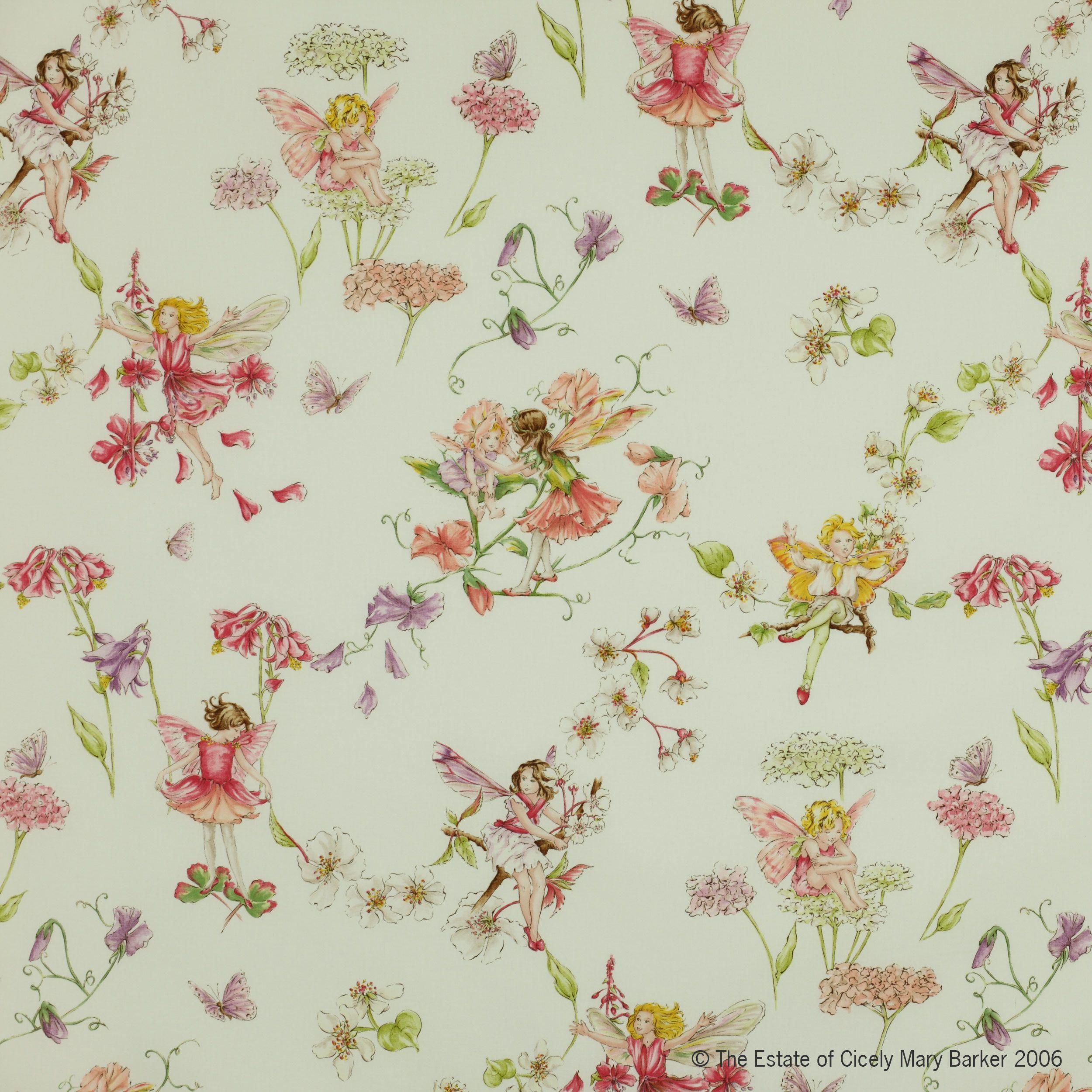 2500x2500 Jane Churchill's Blossom Flower Fairies J438F 01 Cream #janechurchill #textiles #fabric #children. Flower Fairies, Blossom Flower, Flower Background