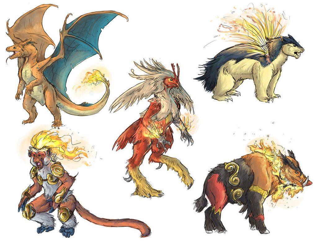 1019x784 Realistic Pokemon Sketches: Fire Final Evolutions