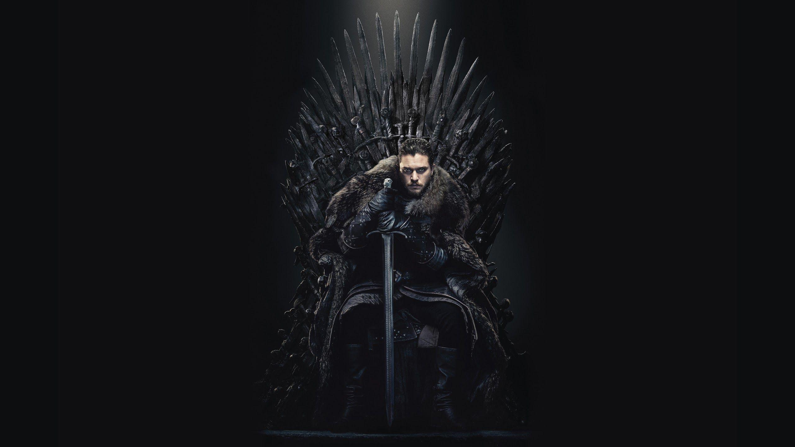 2560x1440 Jon Snow Game of Thrones Iron Throne Season 8 8K Wallpaper