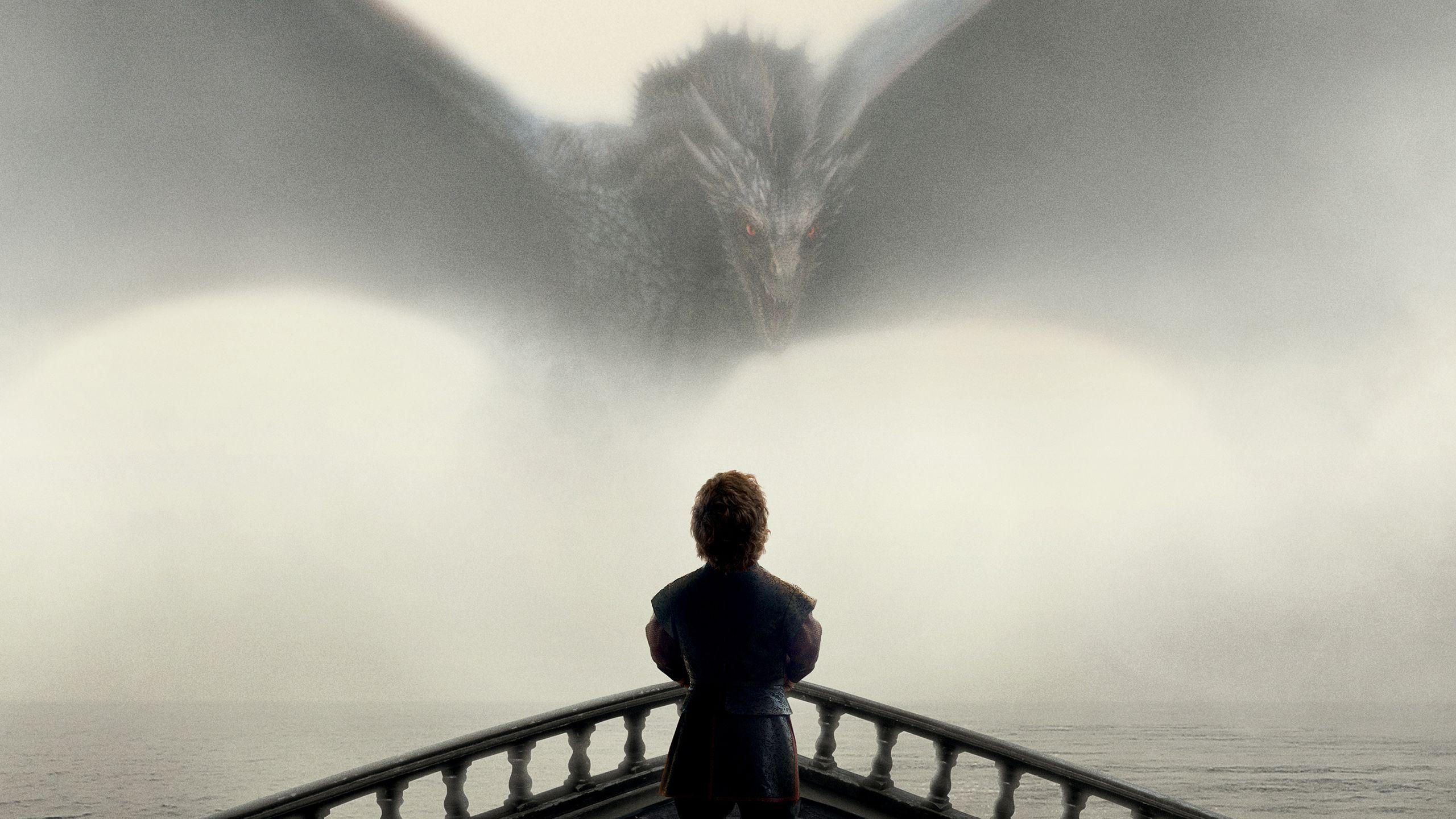 2560x1440 Game of Thrones Tyrion and Drogon Wallpaper