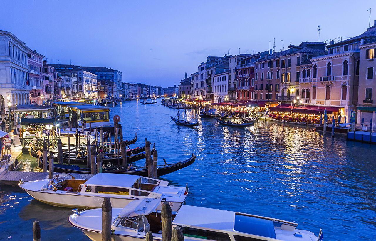 1280x819 Wallpaper Venice Italy Canal Boats Berth Cities Building