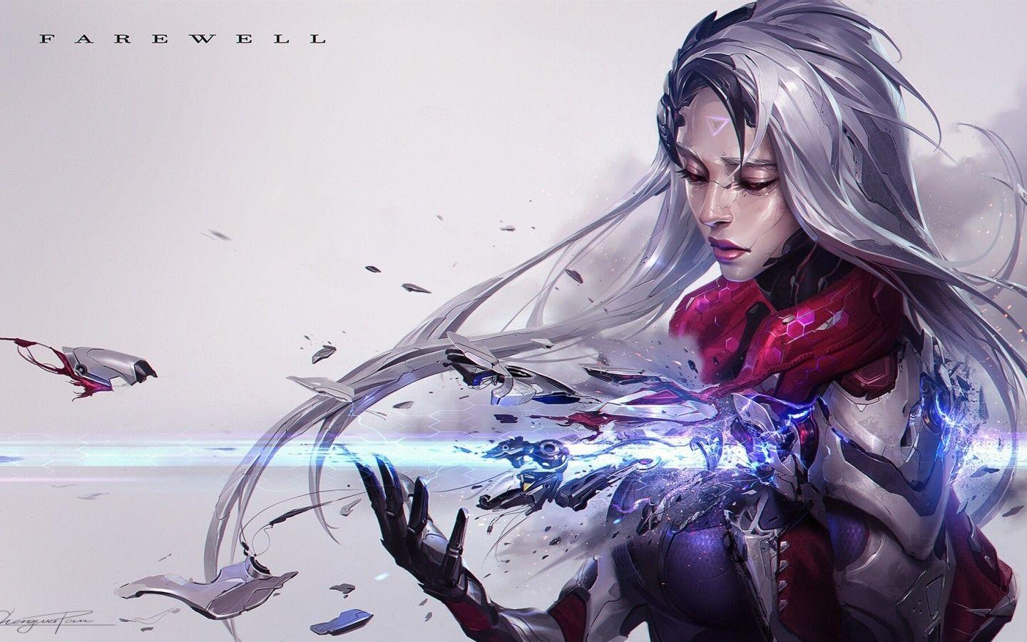 1440x900 Download 1440x900 League Of Legends, Katarina, Shattered Bodysuit, White Hair Wallpaper for MacBook Pro 15 inch, MacBook Air 13 inch