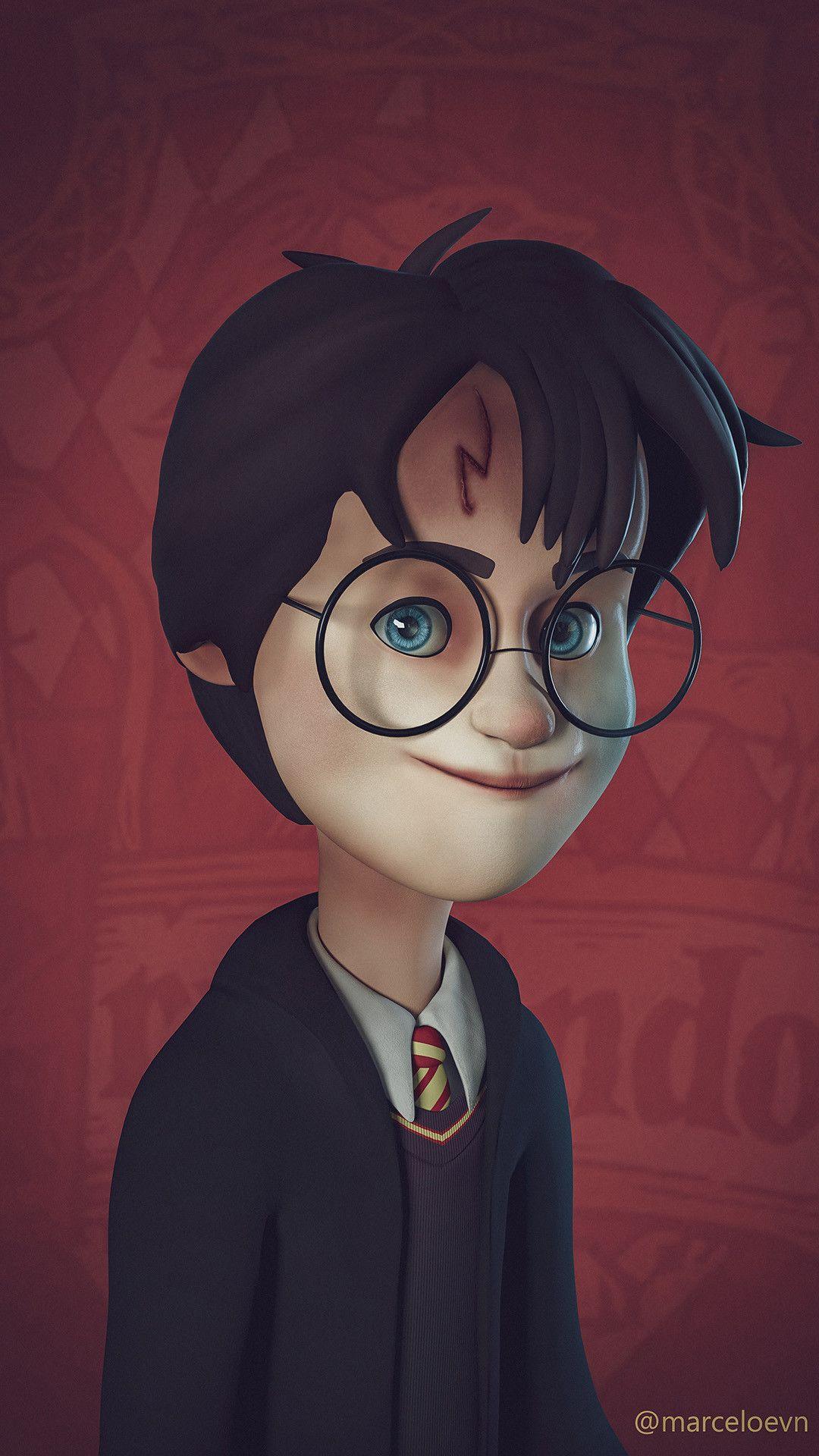 1080x1920 Harry Potter Cartoon iPhone Wallpaper
