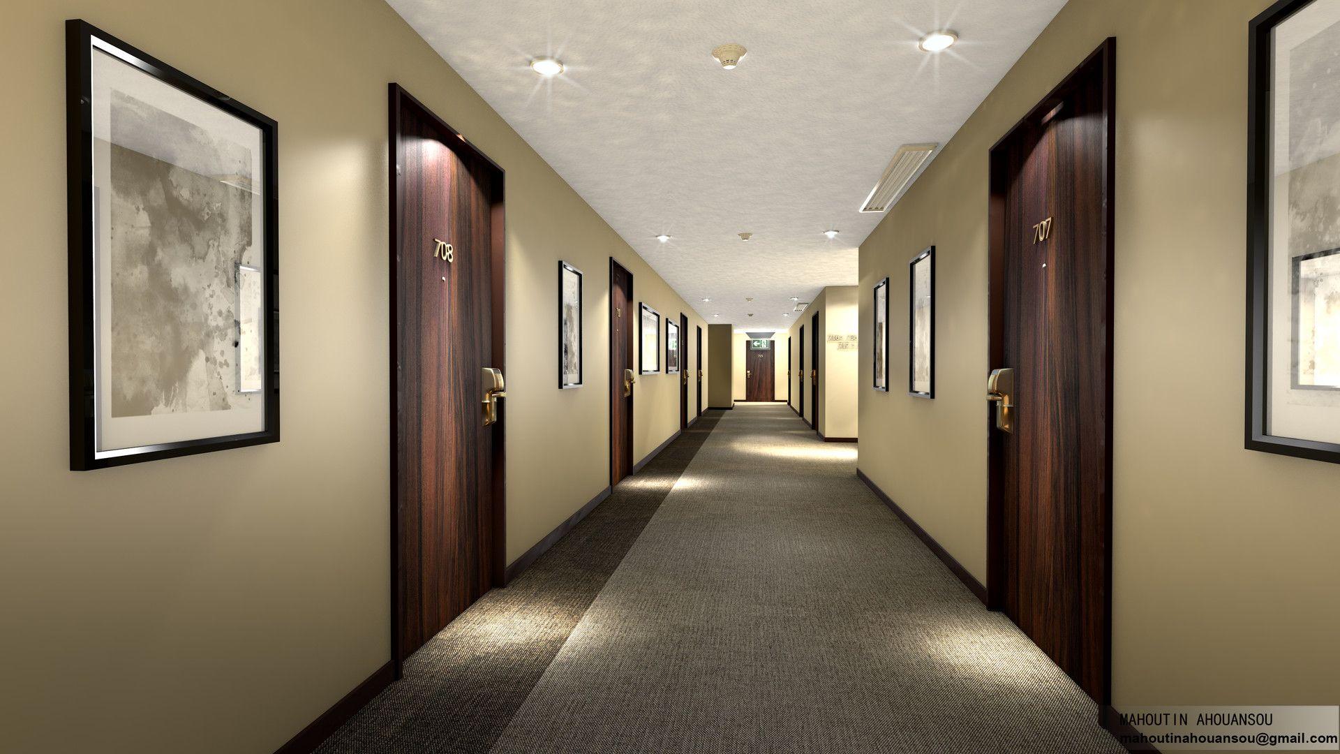 1920x1080 Hotel hallway, Mahoutin. Hotel hallway, Episode interactive background, Hallway designs