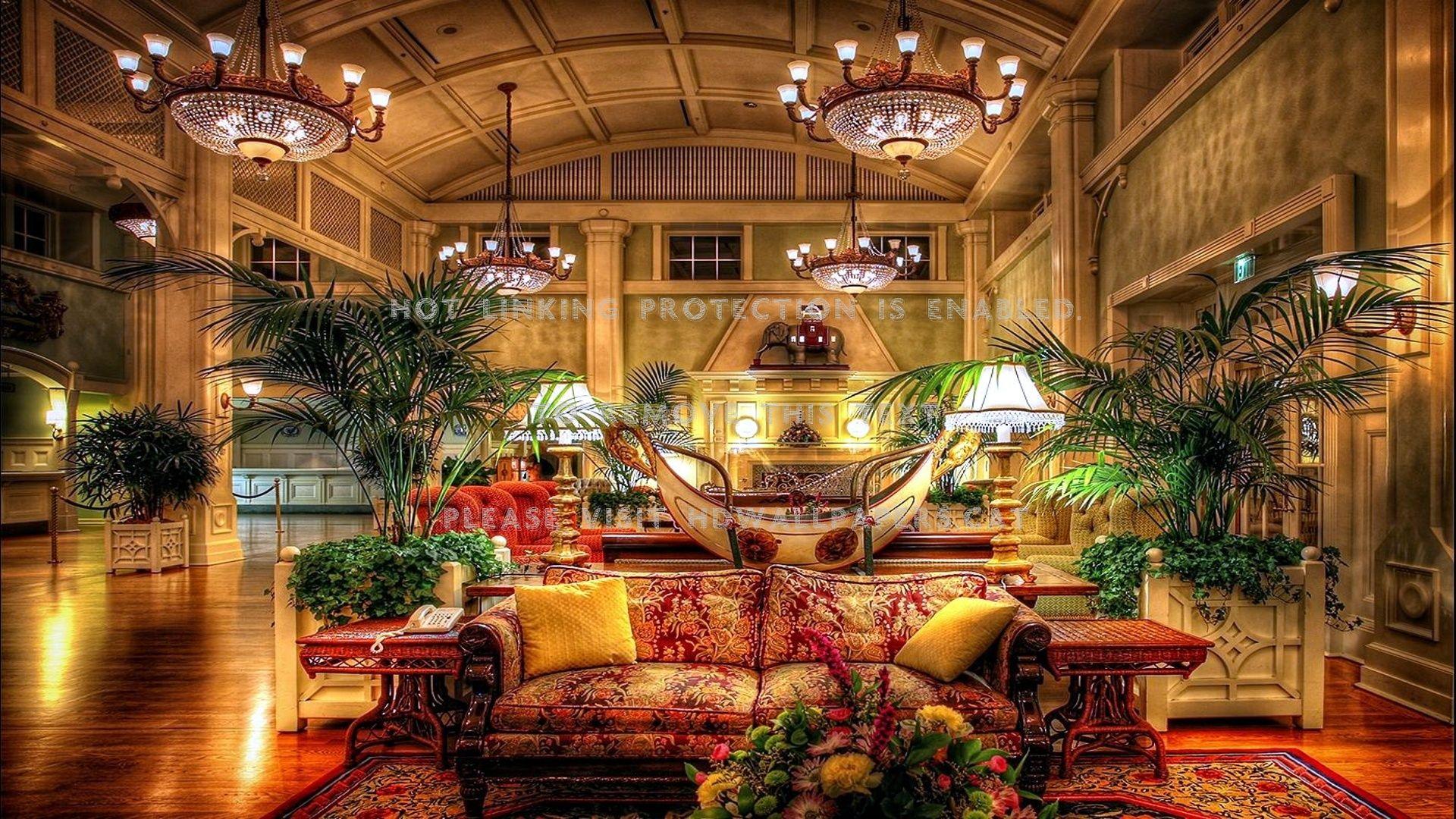 1920x1080 luxury hotel lobby sofas chandeliers