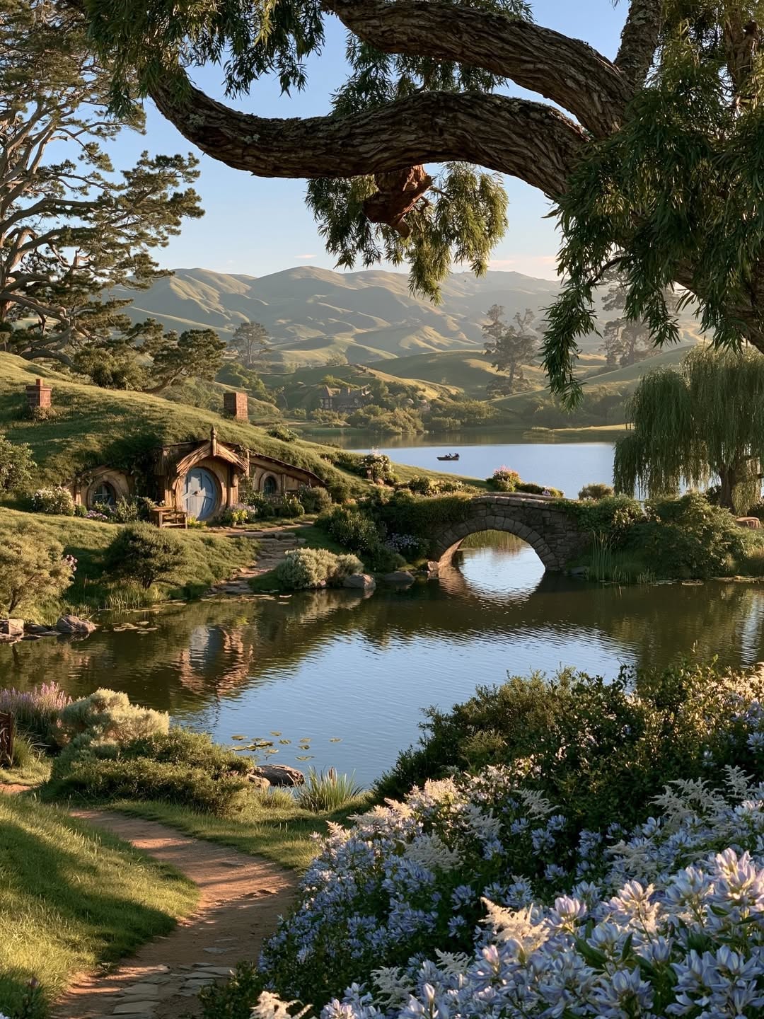 1080x1440 Lenovo Thinkpad L14 Gen 4 A Lake Surrounded By Trees And Flowers With Mountains