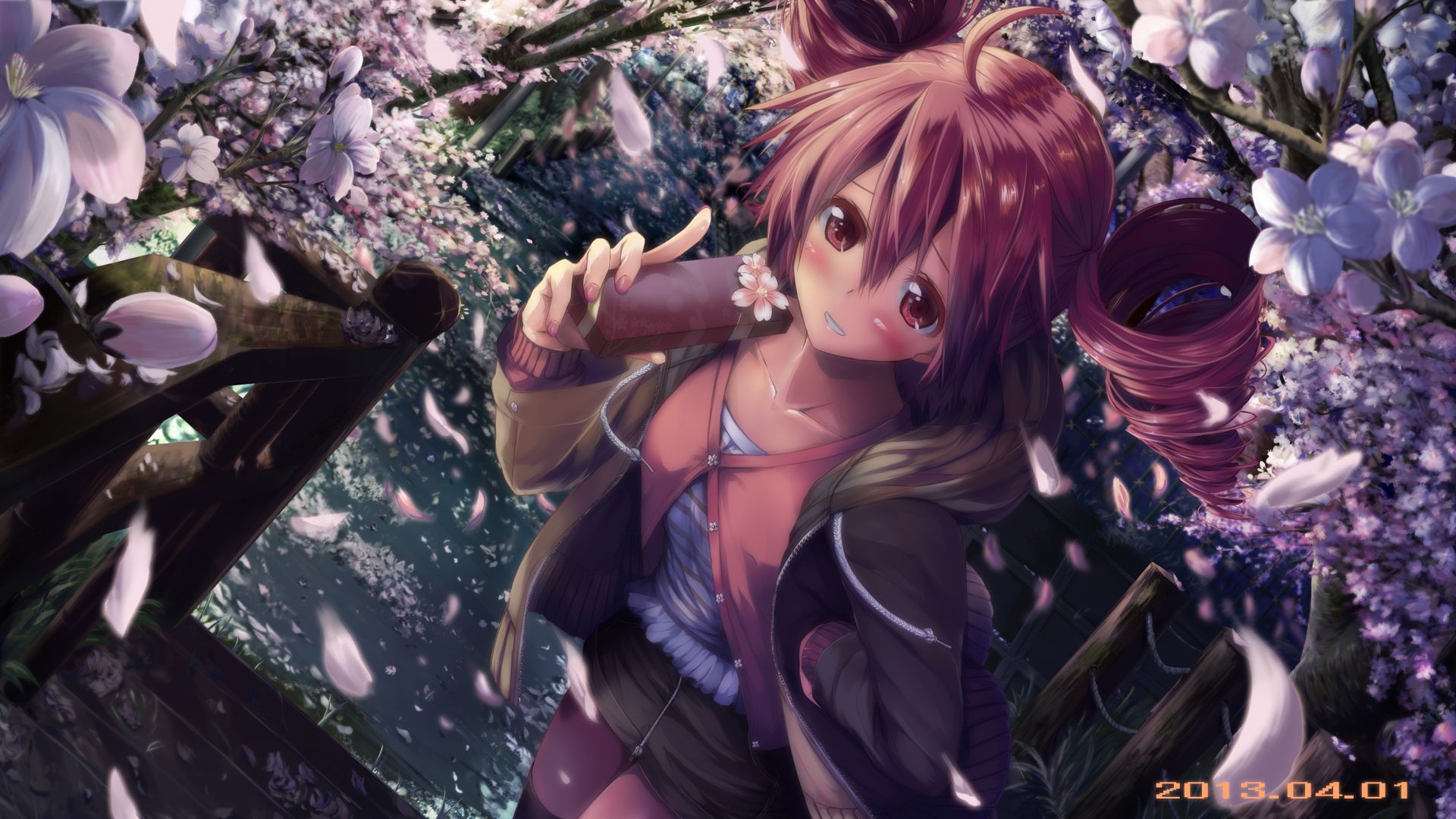 1920x1080 Kasane Teto Bloom: HD Anime Utau Wallpaper Delight by 大堂x1080