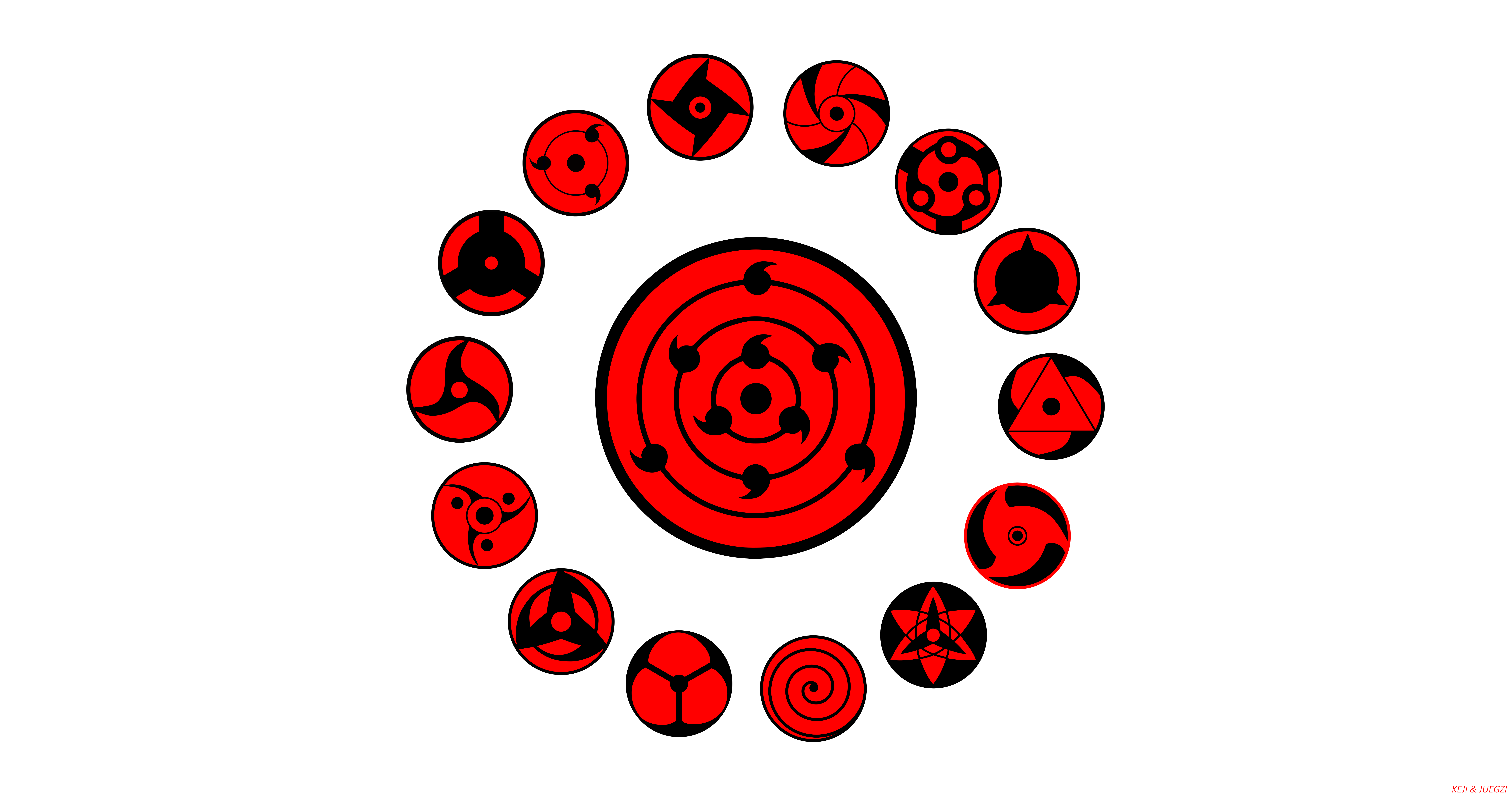9500x5000 8K Ultra HD Red Mangekyō Sharingan Wallpaper